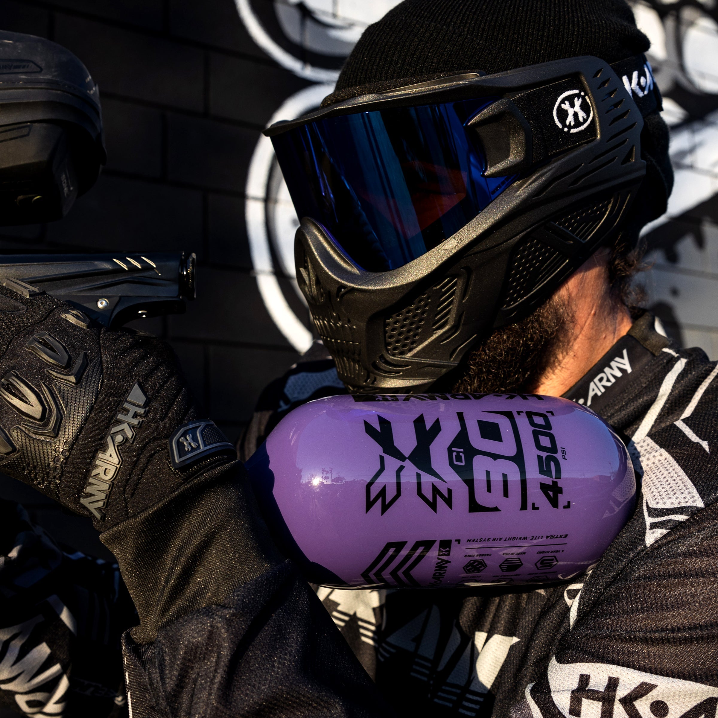 HK Army "Extra Lite" Carbon Fiber Tank - Standard Reg - RUSH - 80/4500 PSI - Purple/Black