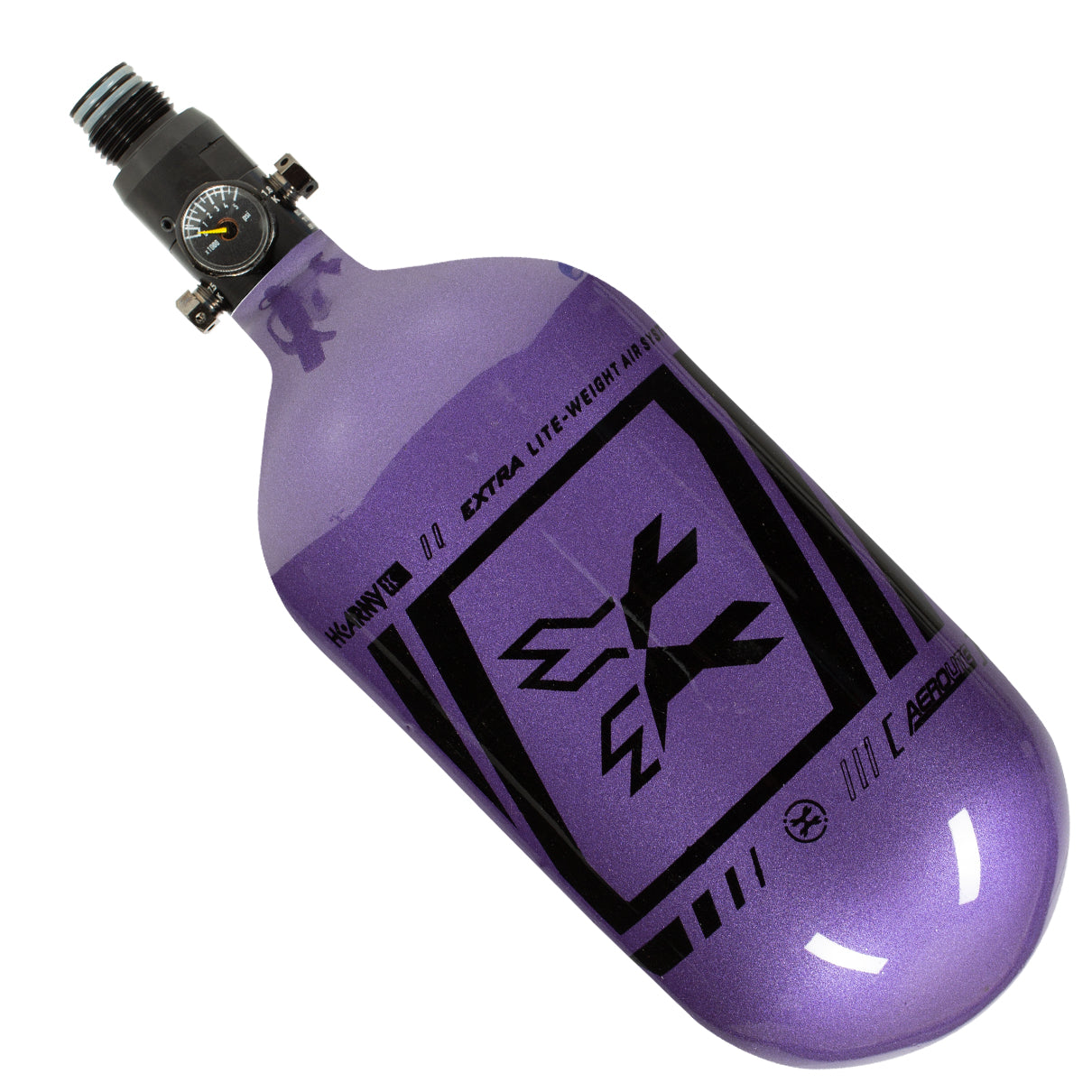 HK Army "Extra Lite" Carbon Fiber Tank - Standard Reg - Slash - 80/4500 PSI - Metallic Purple/Black (HYDRO DATE 02/2022)
