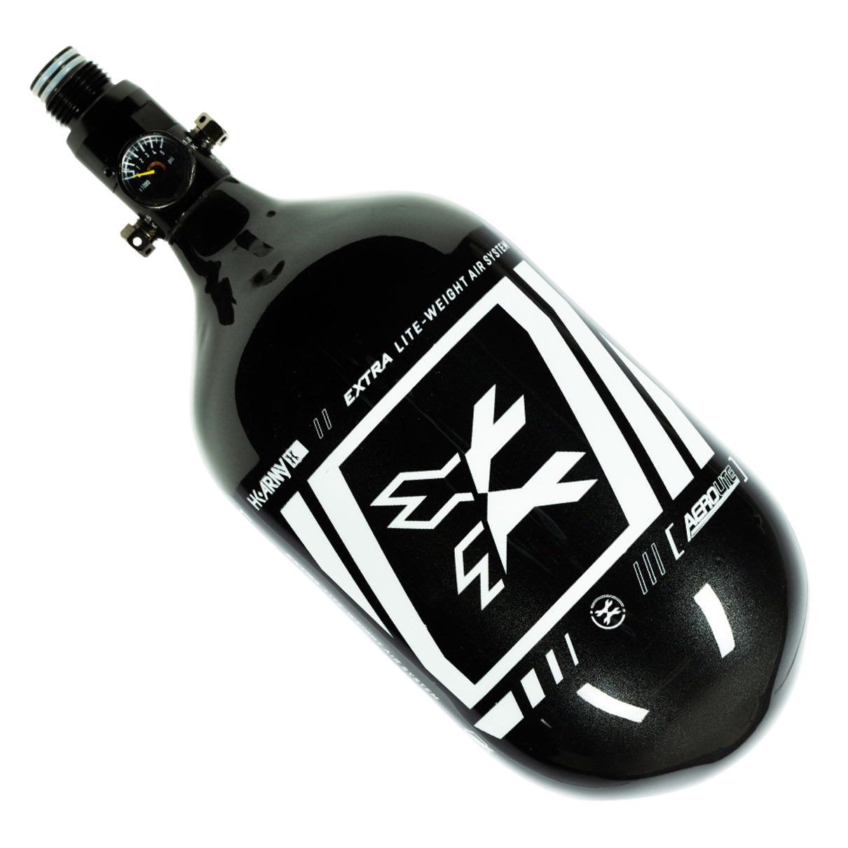 HK Army "Extra Lite" Carbon Fiber Tank - Standard Reg - Slash - 68/4500 PSI - Metallic Black/White