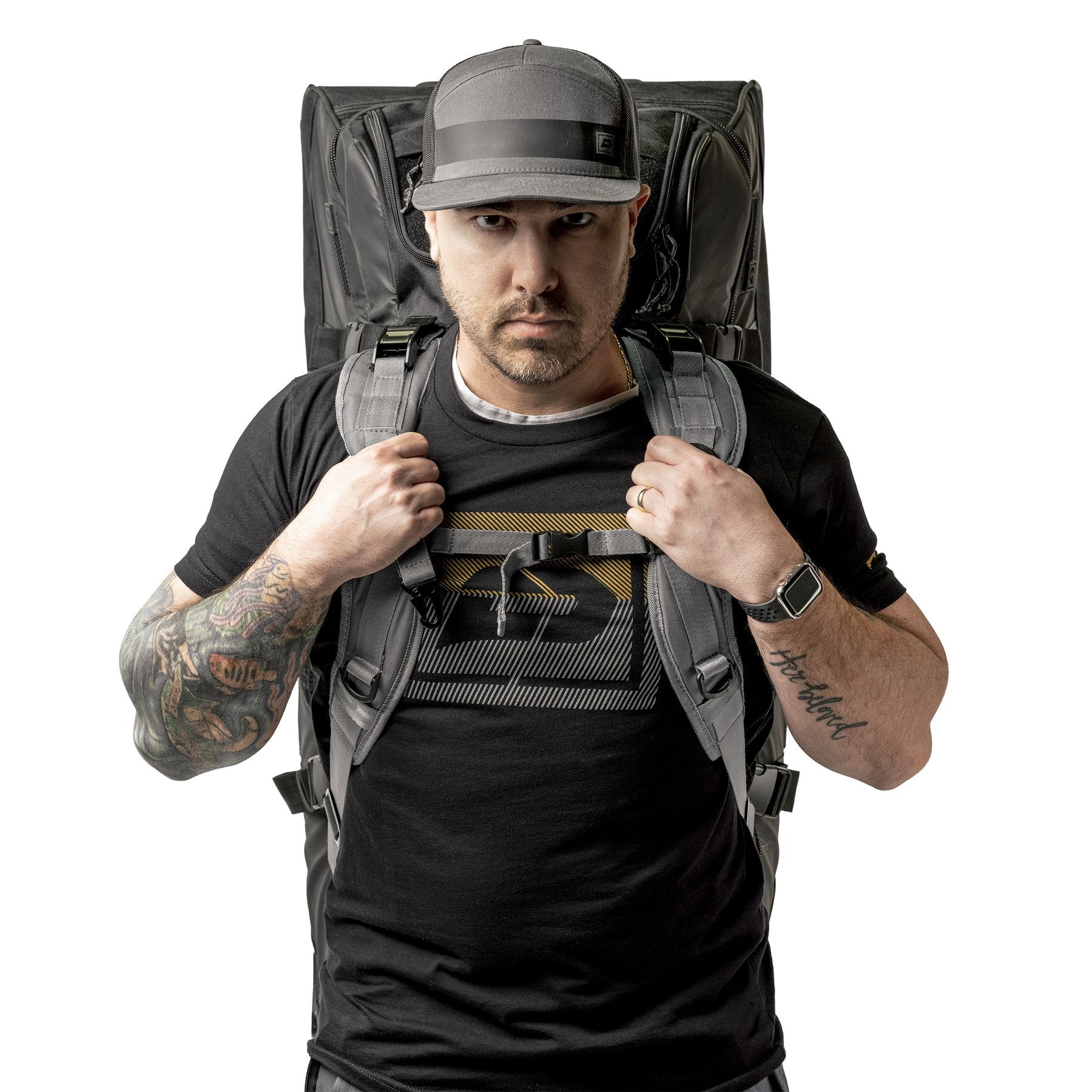 Push Division One Large Roller Gear Bag - Black - Tan Backpack Strap Kit