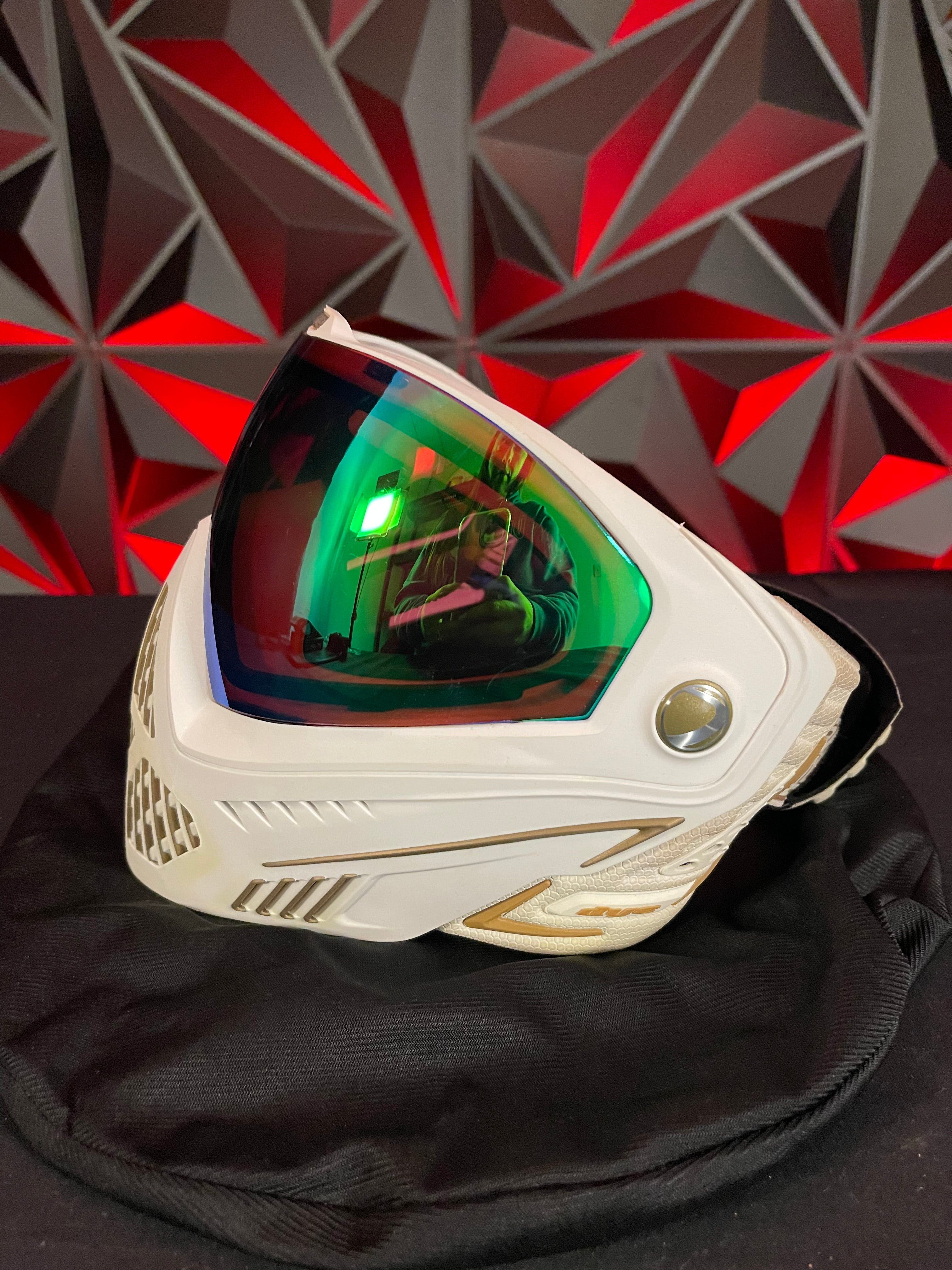 Used Dye I5 Paintball Goggle - White / Gold w/ Soft Goggle Bag