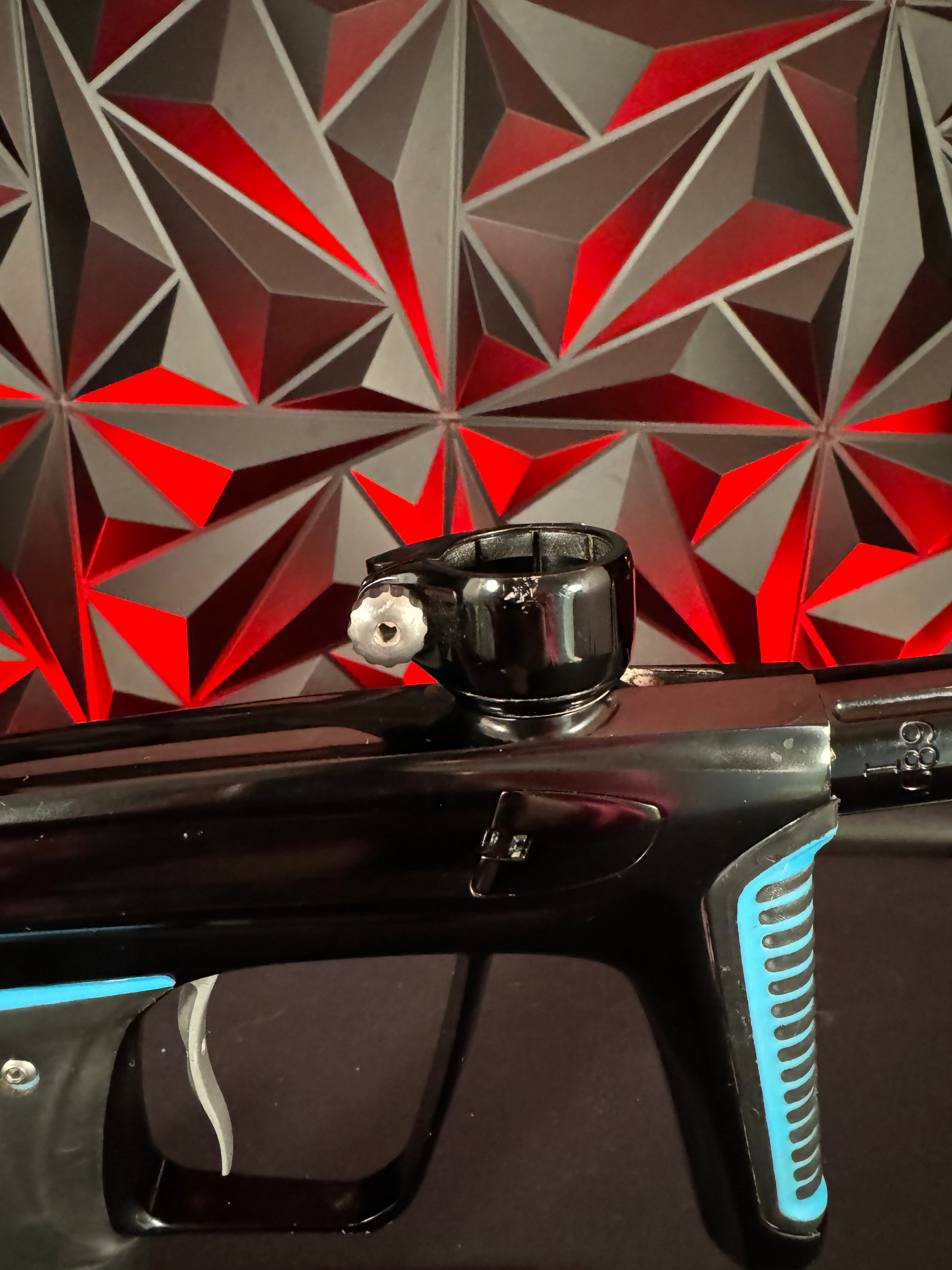 Used DLX Luxe X Paintball Gun - Black w/ Blue Grips