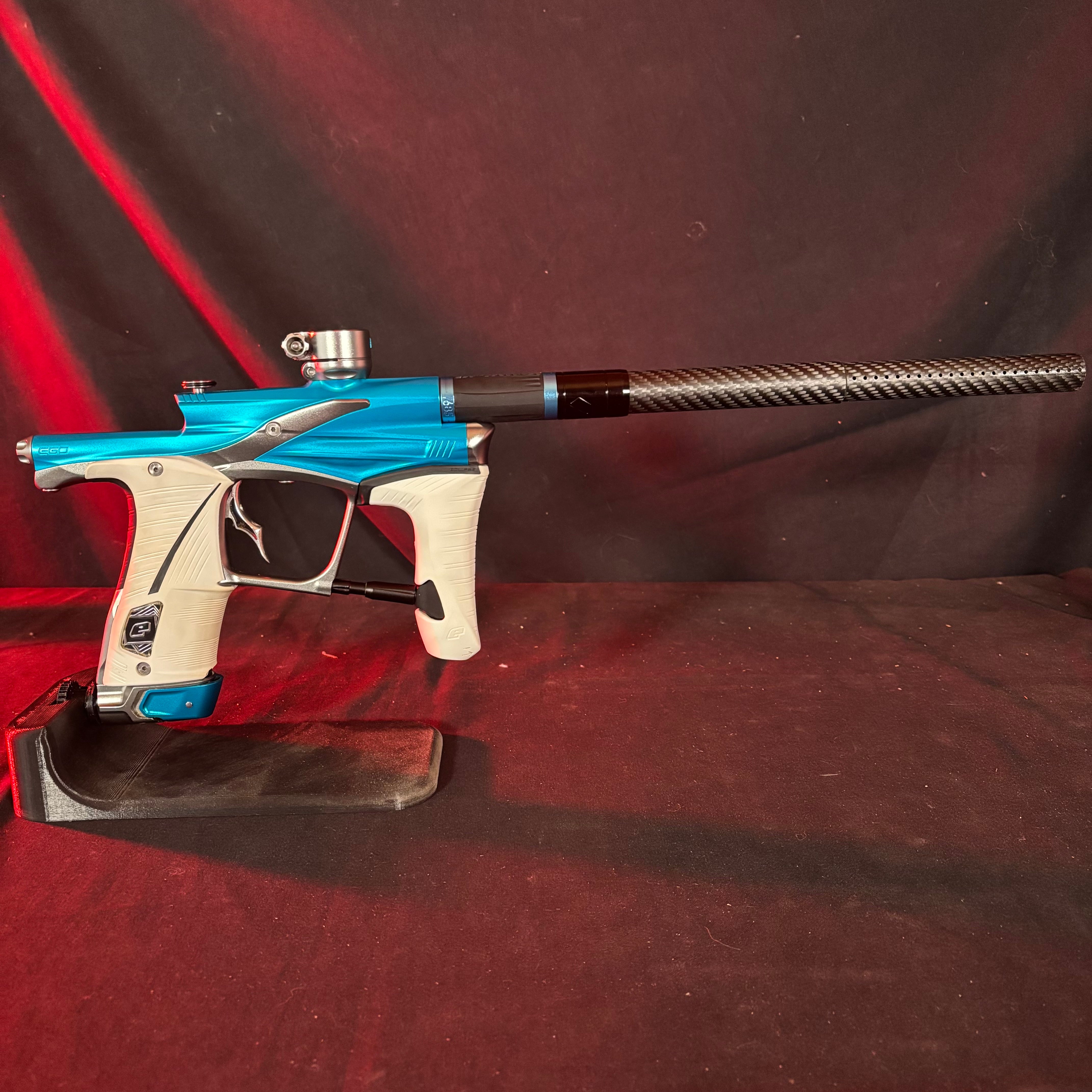 Used Planet Eclipse LV1.6 Paintball Gun - Teal/Pewter w/ White Grips