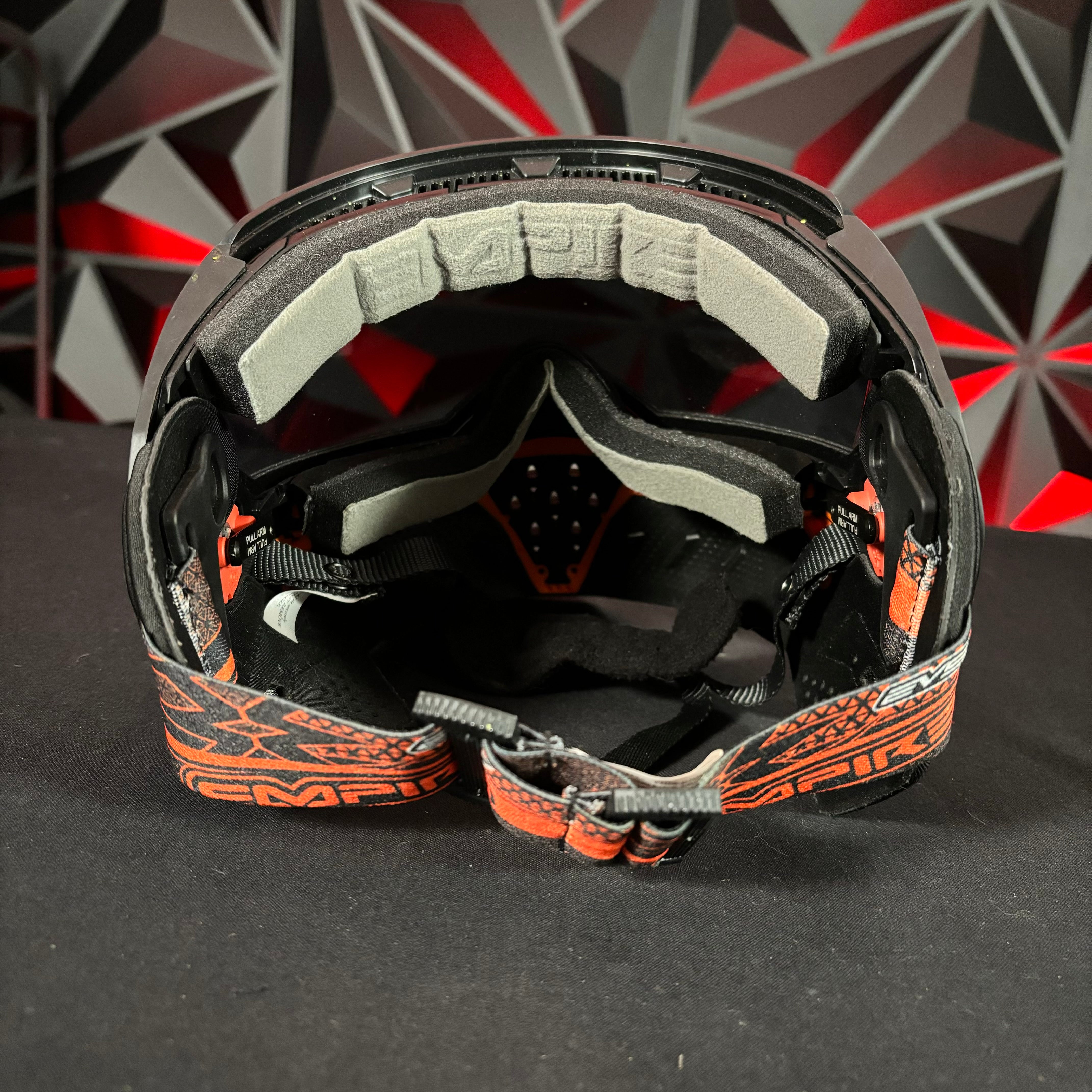 Used Empire EVS Paintball Mask - Black / Orange w/ Smoke Lens & Soft G