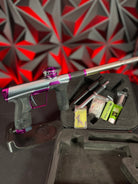 Used Planet Eclipse CS2 Pro Paintball Gun - Grey/Purple w/3 FL Backs & Infamous Deuce Trigger