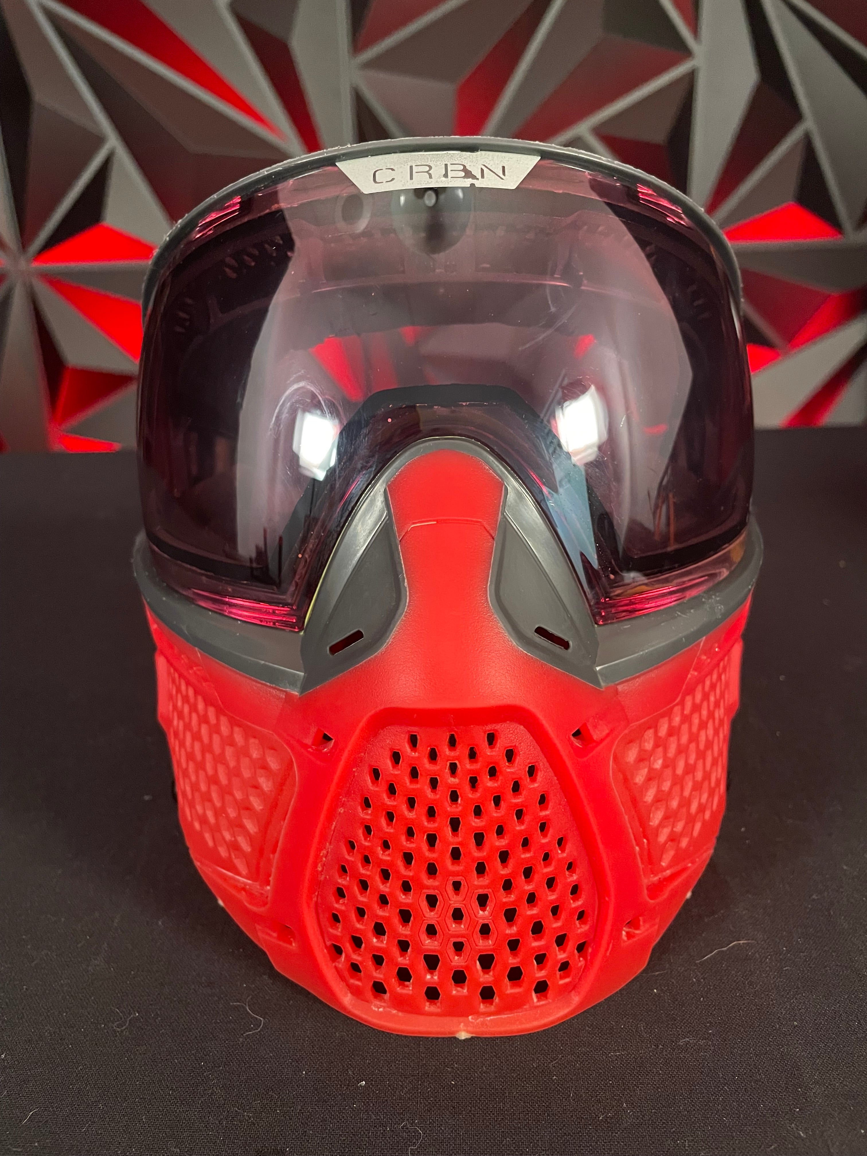 Used Carbon SLD LESS Coverage Paintball Mask - Crimson