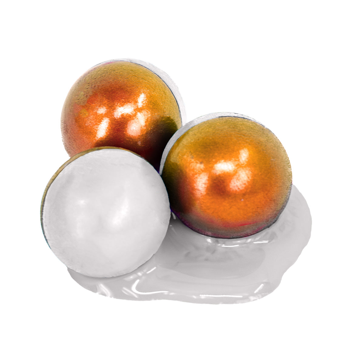 Valken Merica® 2-Tone Metallic 0.68 Cal Paintballs - 2000 Count Metallic Orange/White Shell - White Fill