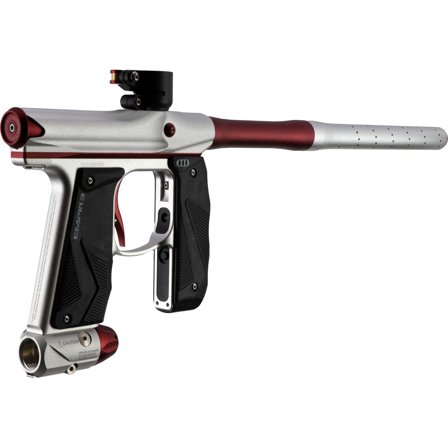 Empire Paintball Mini GS Marker w/ 2 Piece Barrel - Dust Silver/Dust Red