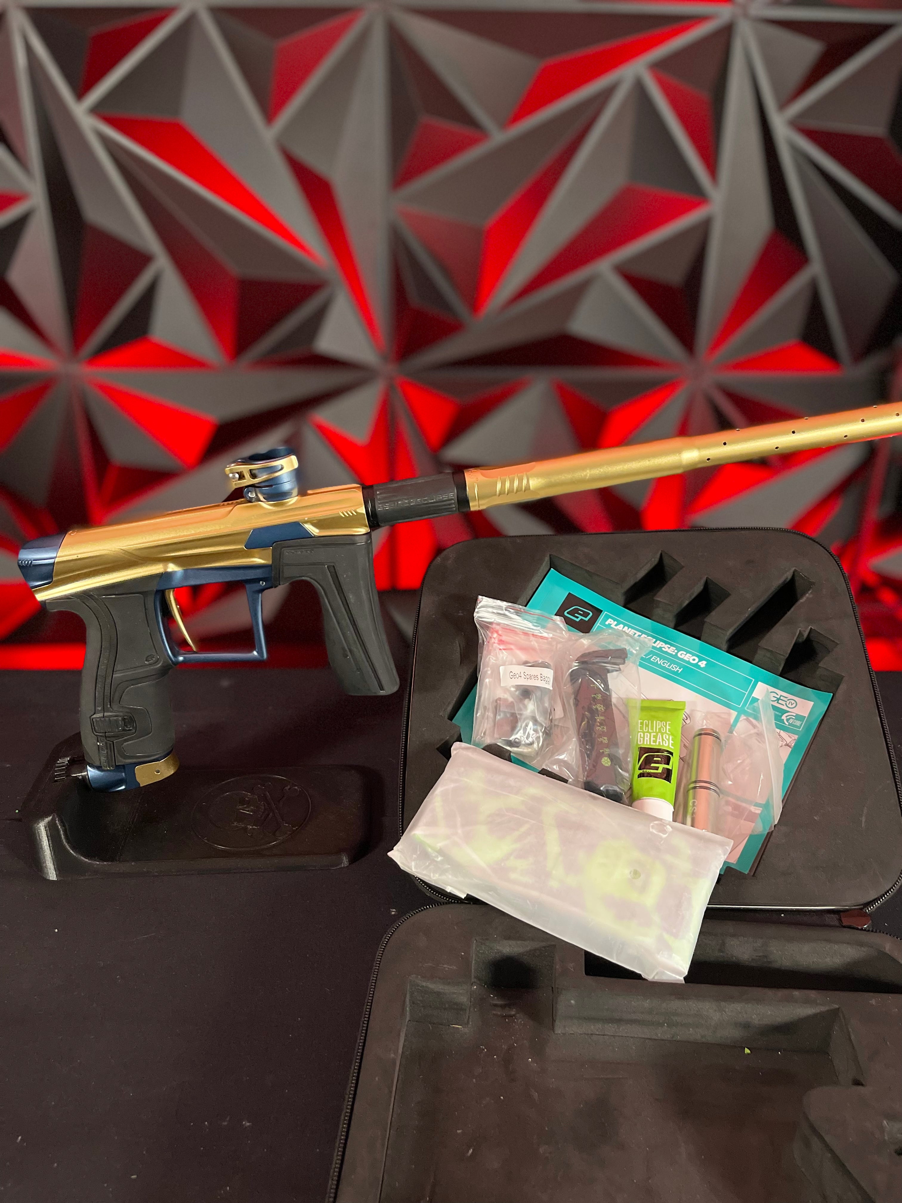 Used Eclipse Geo 4 Paintball Gun Gold/Blue Punishers Paintball