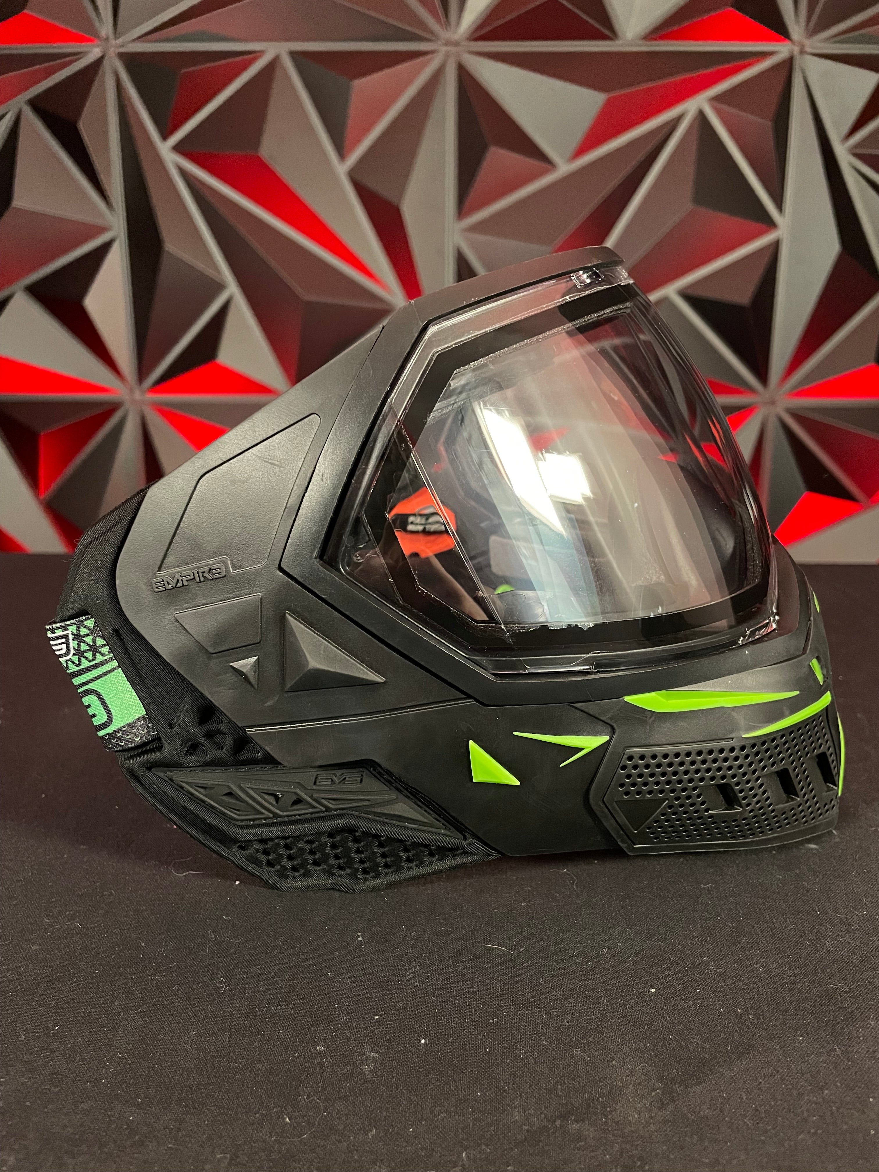 Used Empire EVS Paintball Mask - Black/Green w/ 2 lenses