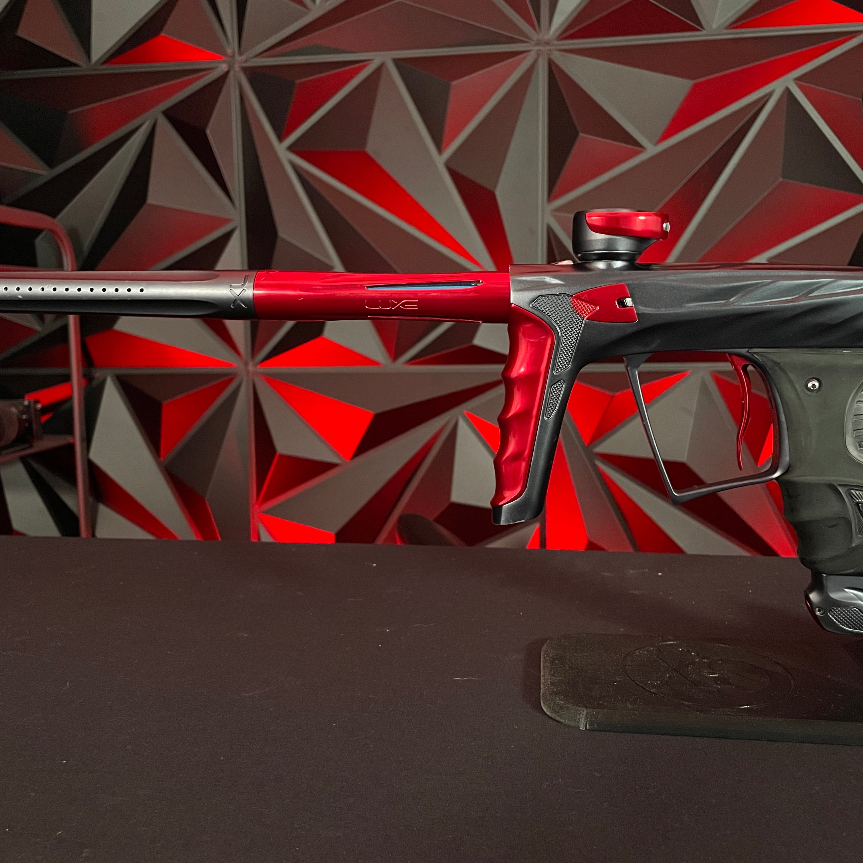 Used DLX Luxe X A51 Paintball Gun - Pewter/ Red