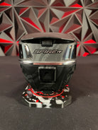 Used Virtue Spire IV Paintball Loader - Graphic Chrome w/ Rain Lid