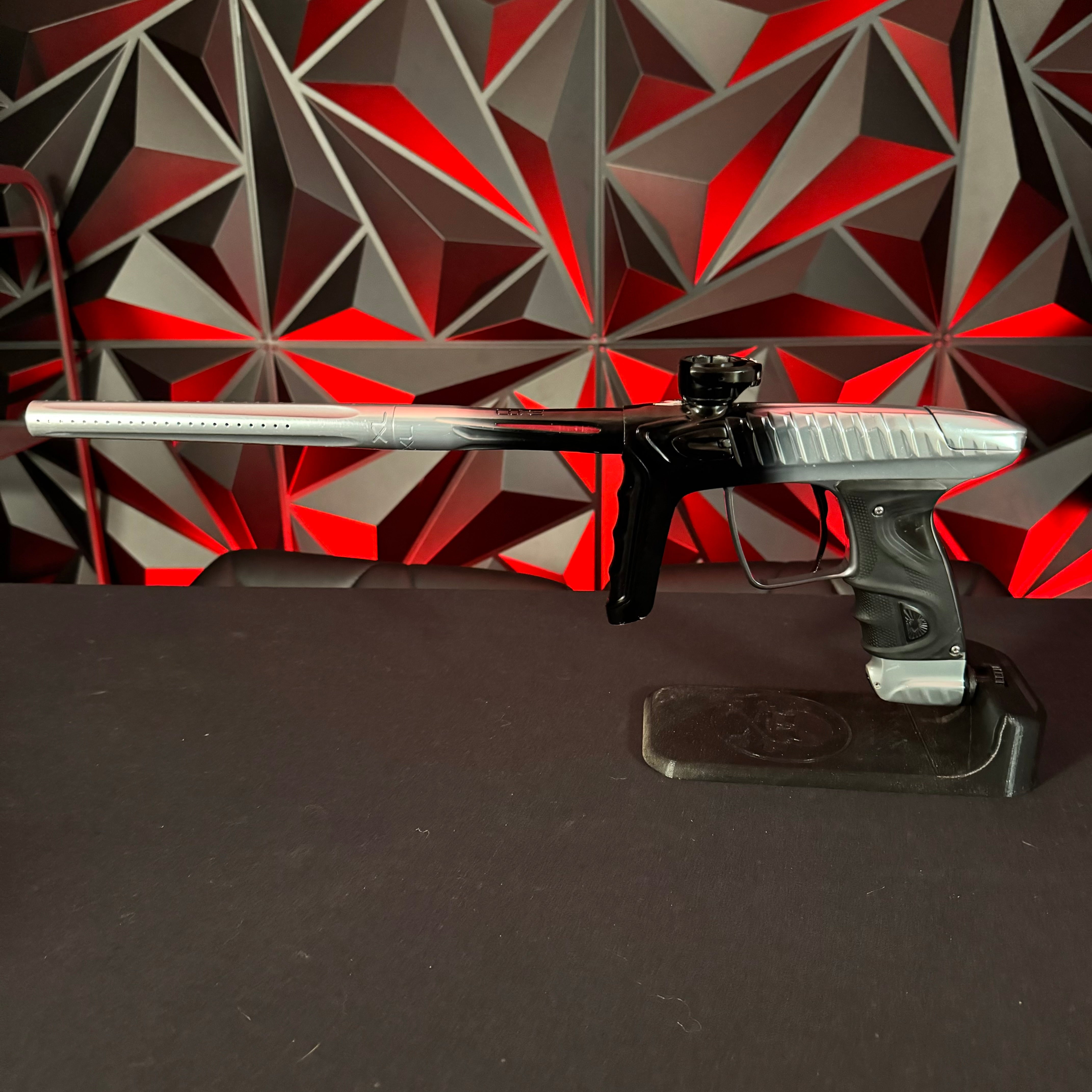 Used DLX Project TM40 Paintball Gun - Polished Silver/Black Fade