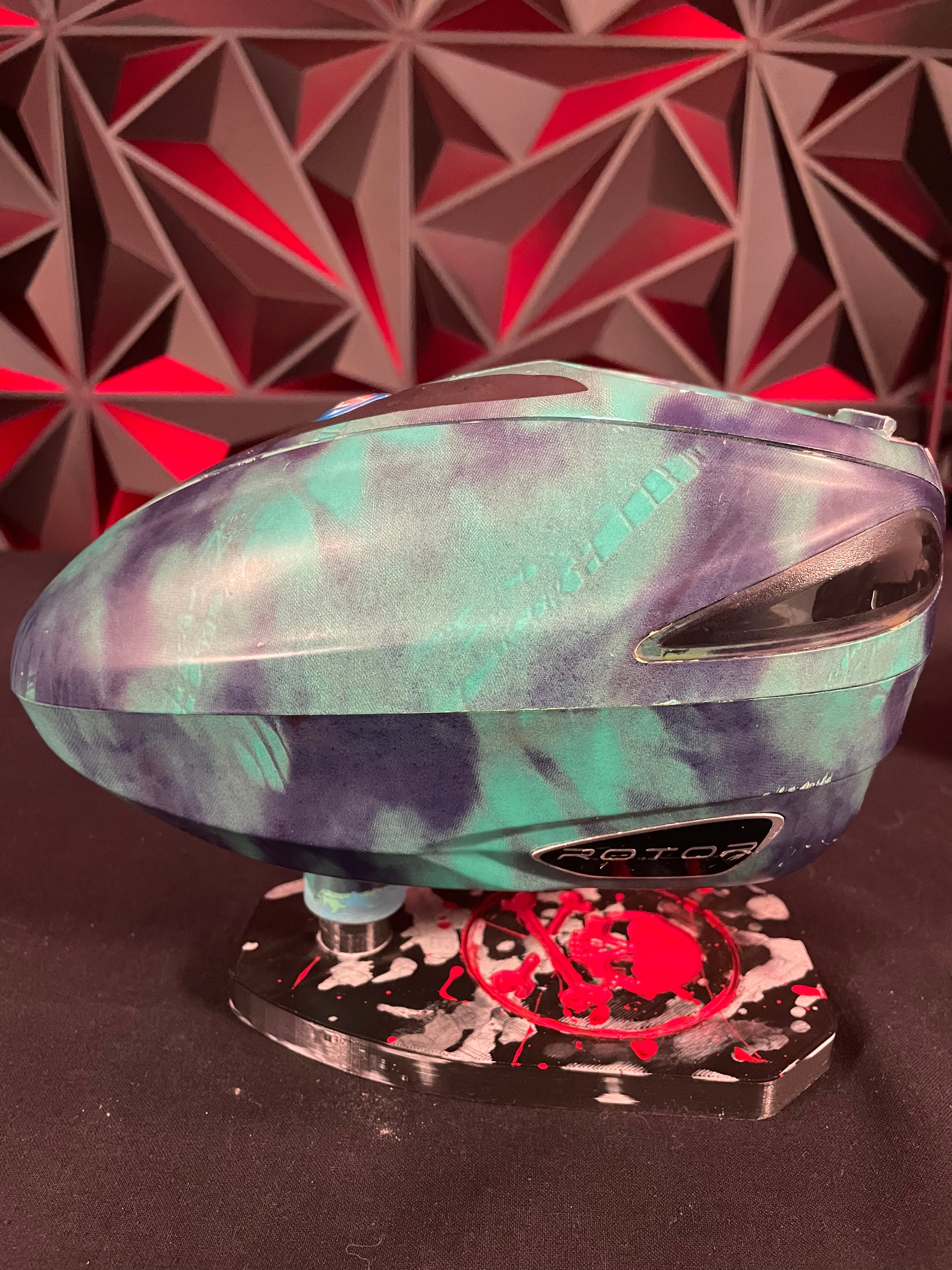 Used Dye Rotor Paintball Loader - Teal/Purple Swirl w/ Speed Feed