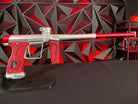 Used Planet Eclipse Gtek 170r Paintball Marker - Silver w/ Red Infamous Back Cap, Red Grip Kit, Red Barrel tip