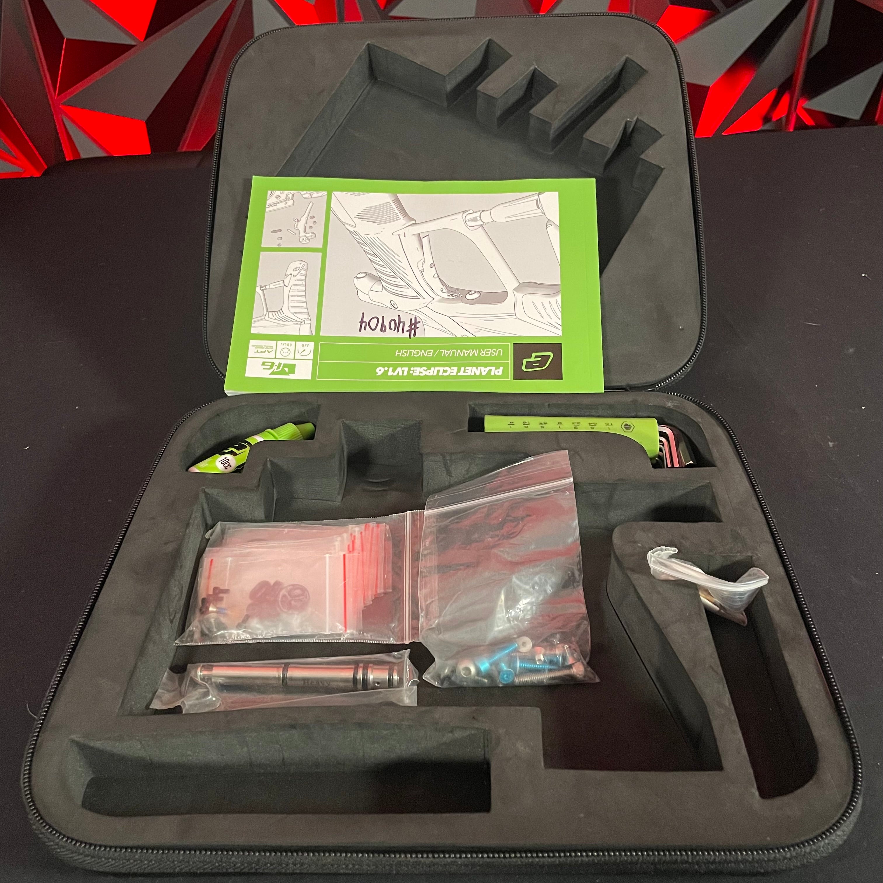 Used Planet Eclipse LV1.6 Paintball Gun - Teal/Purple w/Blue Grip Kit