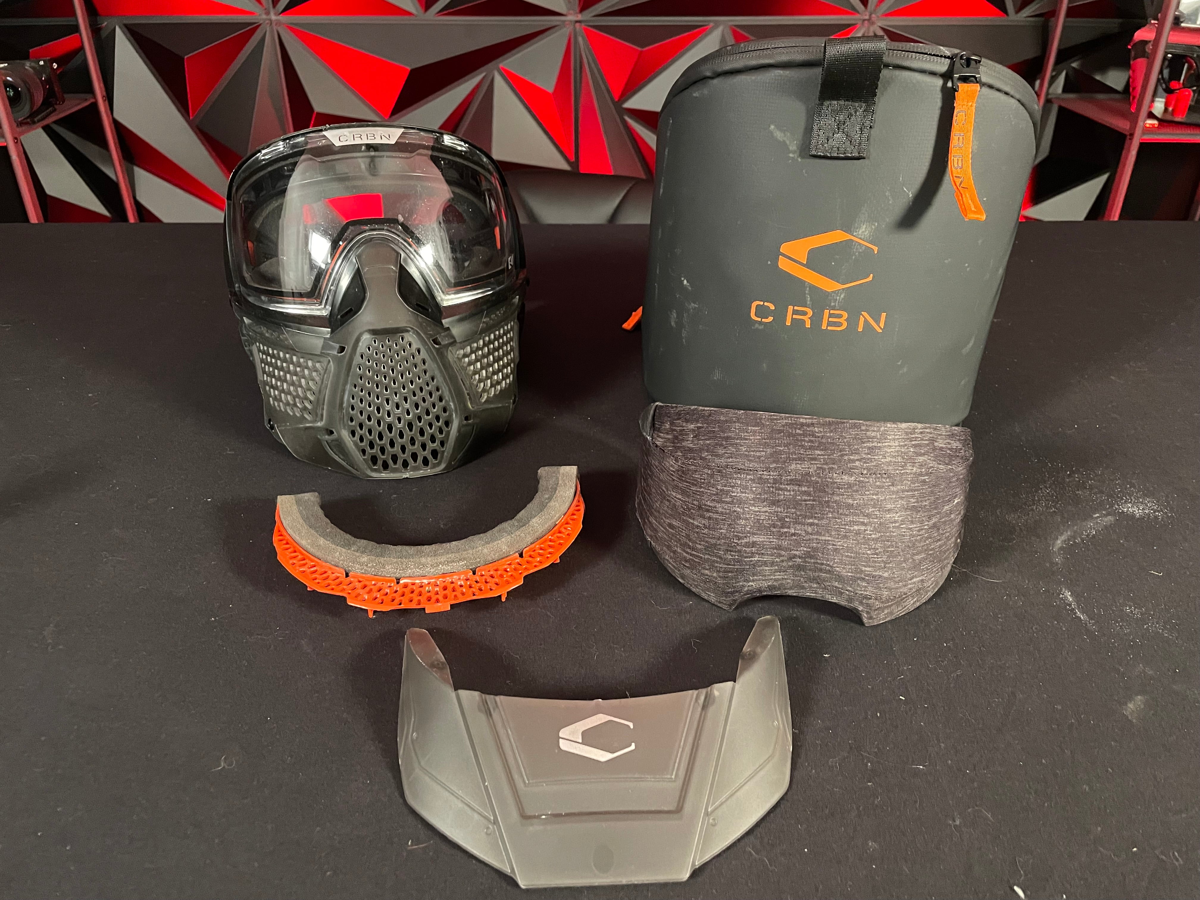 Used Carbon Zero Pro Paintball Mask More Coverage Pro Smoke