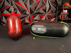Used Ninja 68/4500 Lite Paintball Tank - Red w/Exalt Paintball Tank Case