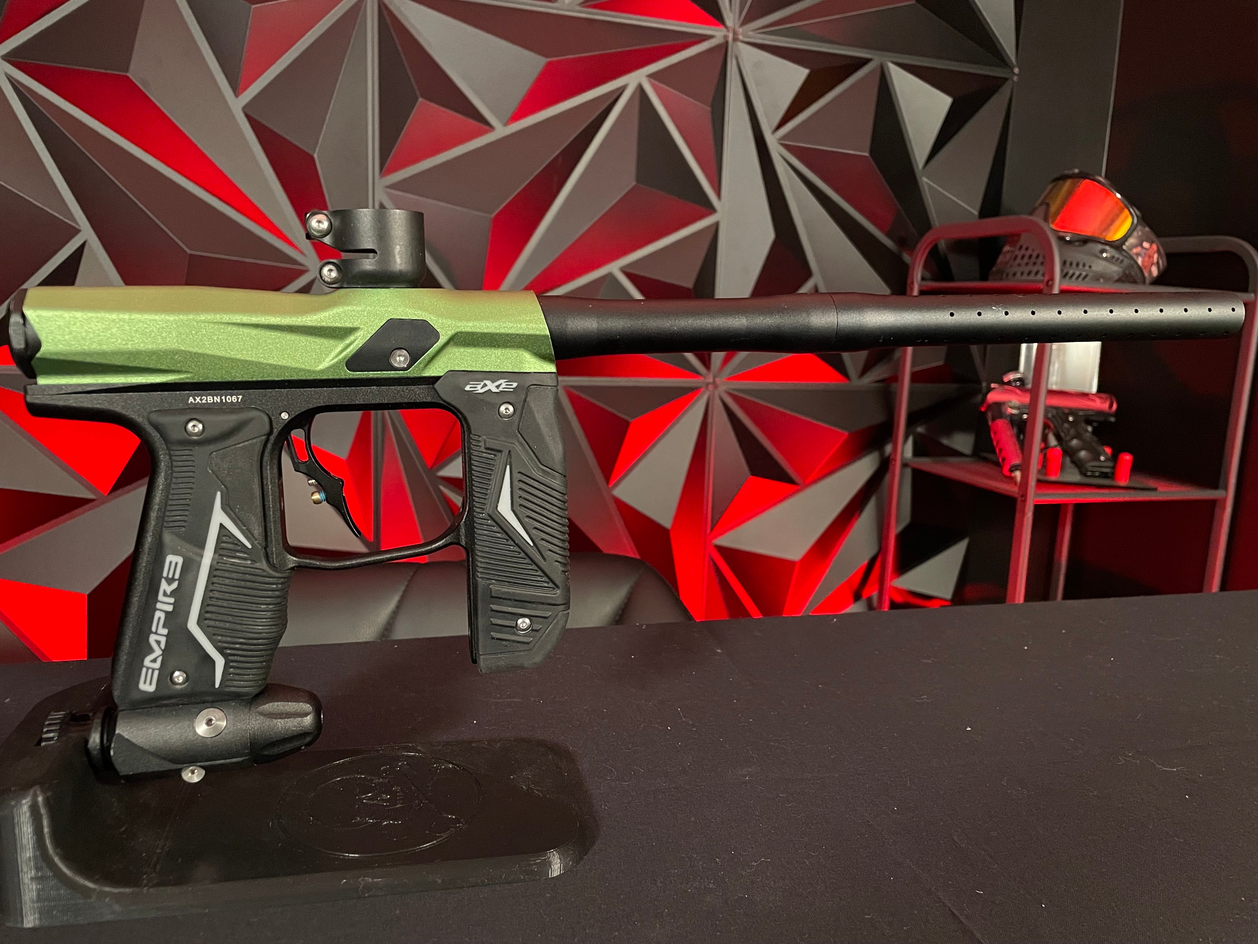 Used Empire Axe 2.0 Paintball Gun - Green / Black w/Redline Board