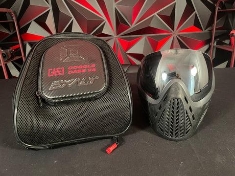 Used Virtue Vio Ascend Paintball Mask - Black w/ Exalt Carbon Goggle Case
