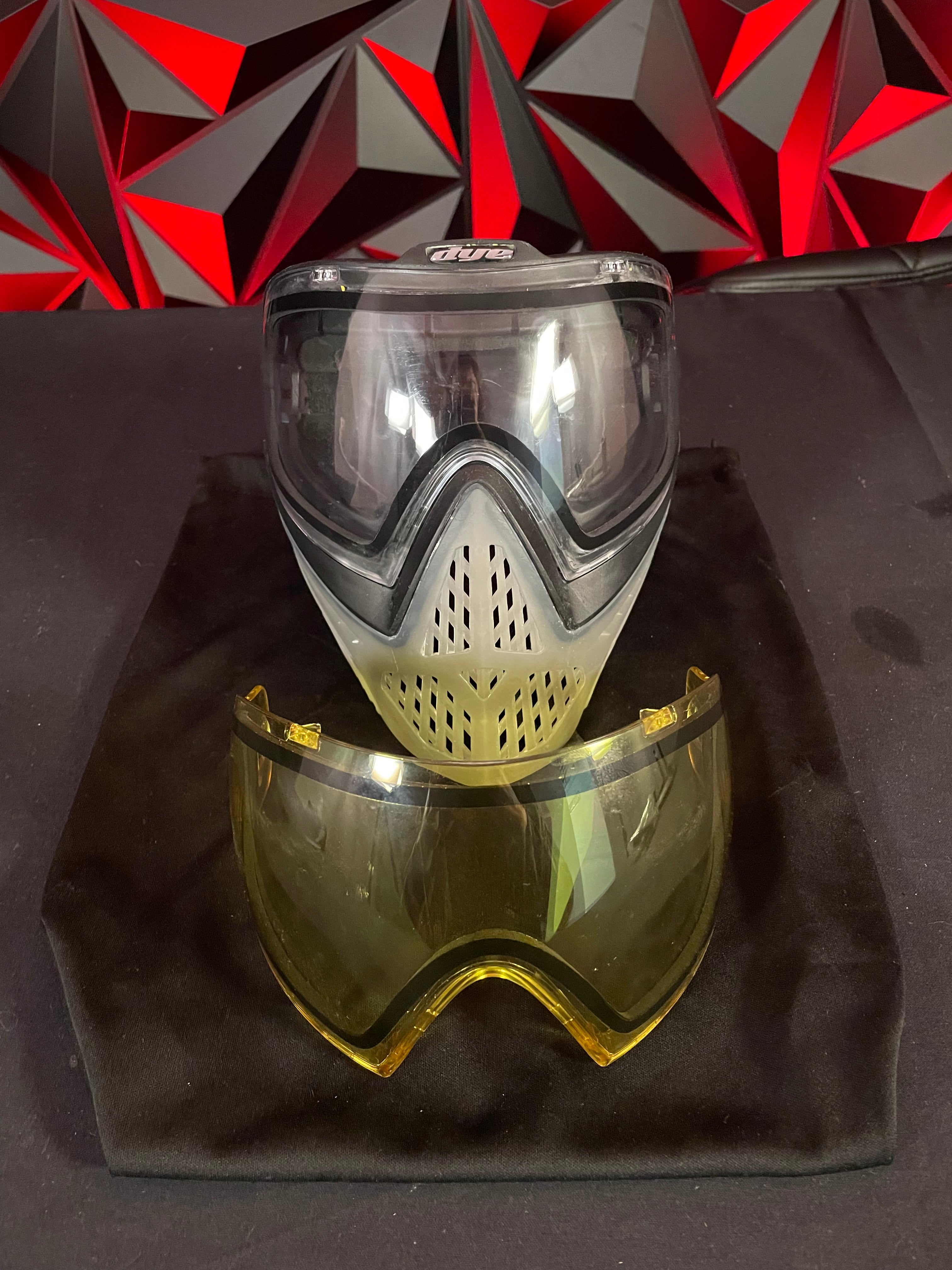 Used Dye i5 Paintball Mask - Black/Clear w/Clear & Yellow Lens