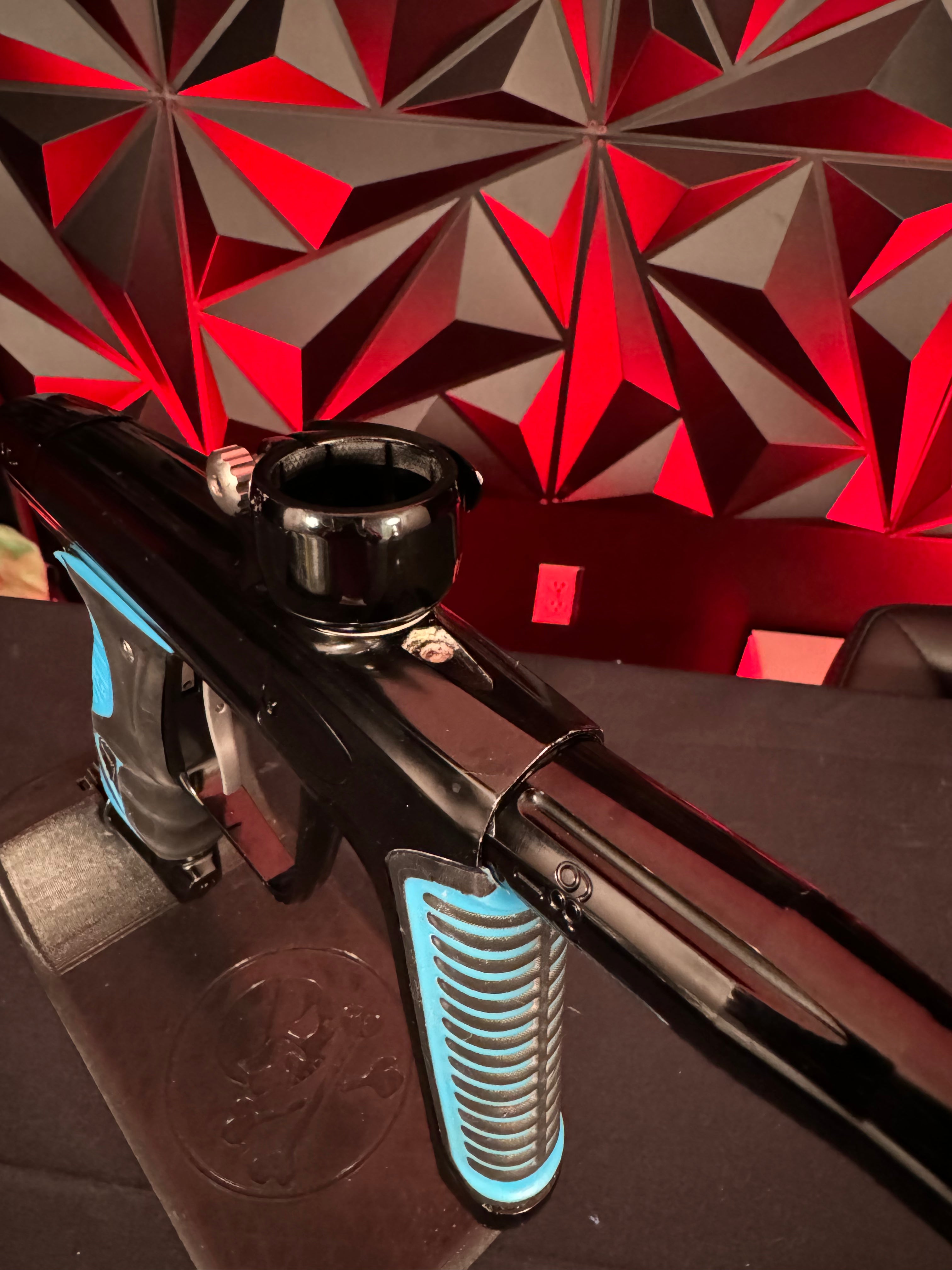 Used DLX Luxe X Paintball Gun - Black w/ Blue Grips