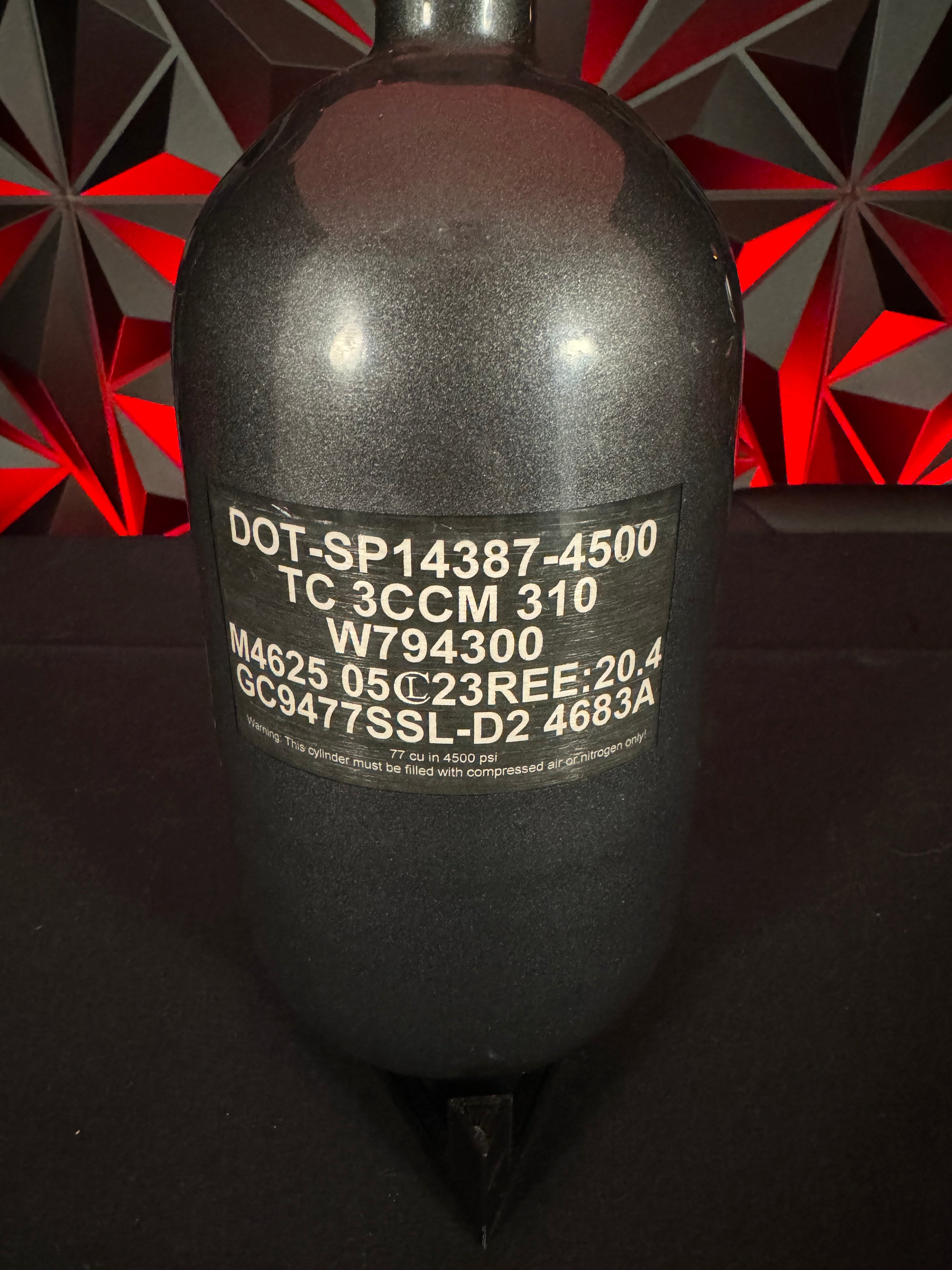 Used Ninja SL2 77/4500 Paintball Tank - Gunsmoke *BOTTLE ONLY*