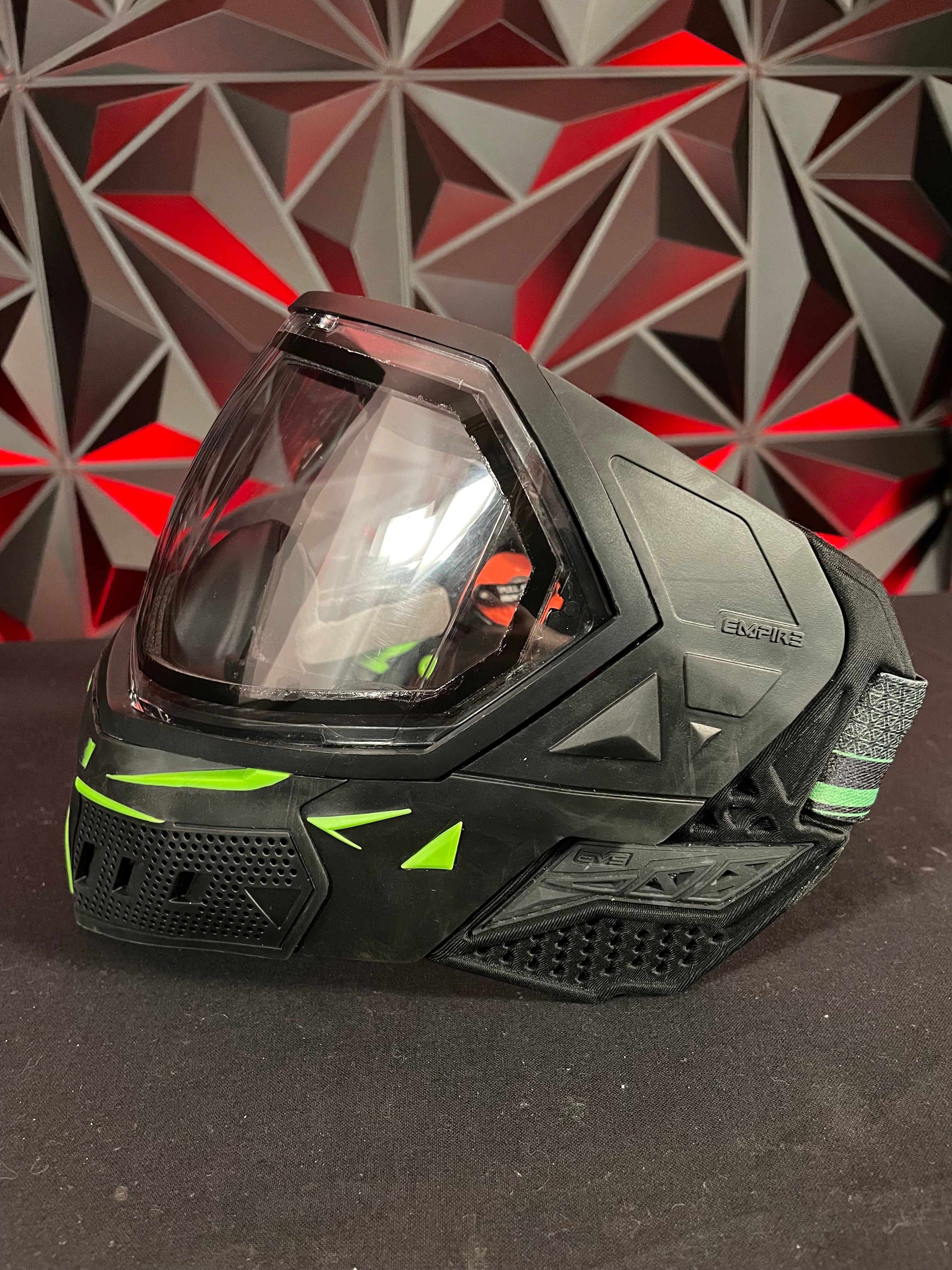 Used Empire EVS Paintball Mask - Black/Green w/ 2 lenses