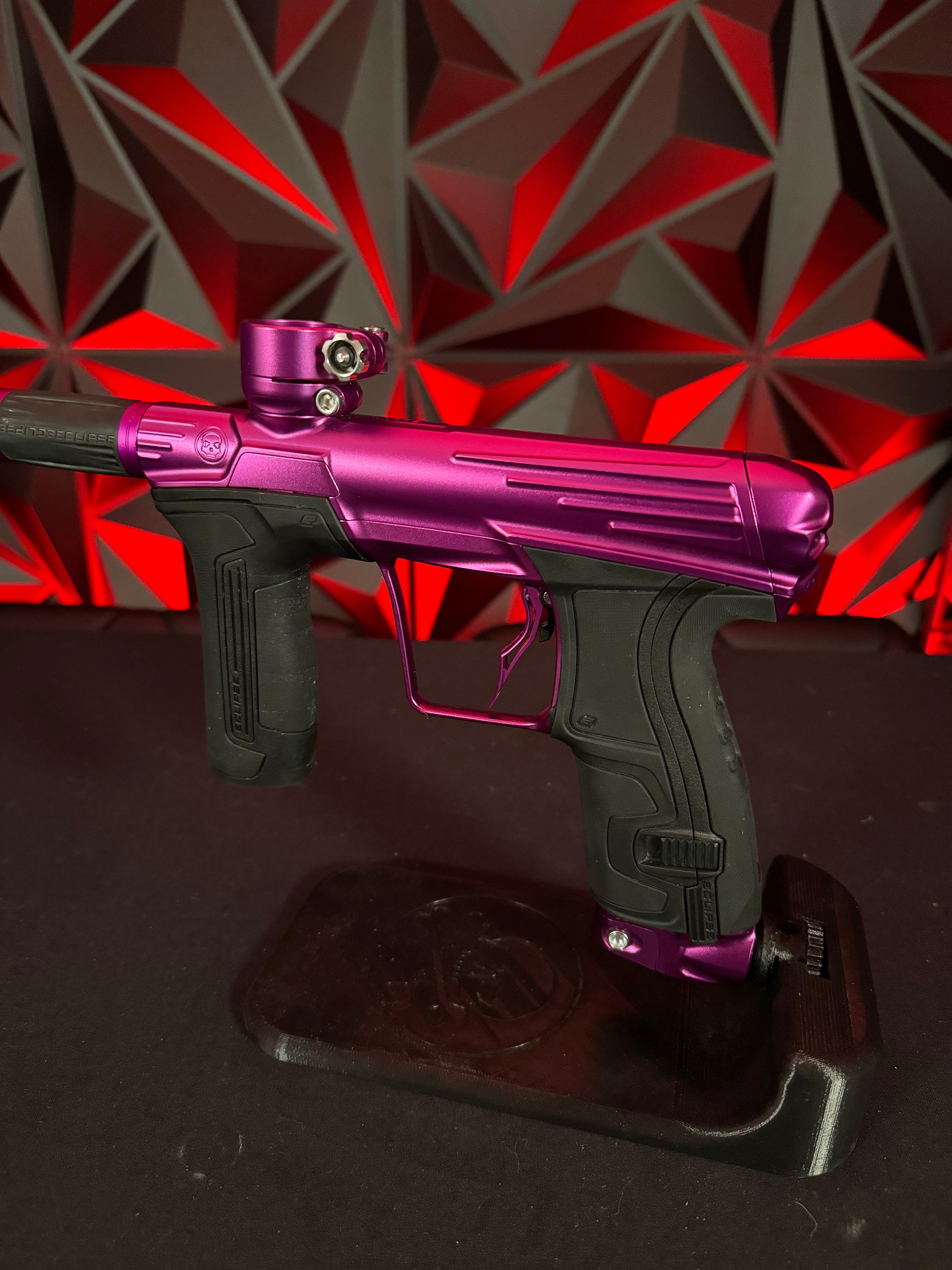 Used Infamous/Planet Eclipse CS2 Paintball Gun - Purple w/Infamous Deuce Trigger and 3 FL Backs