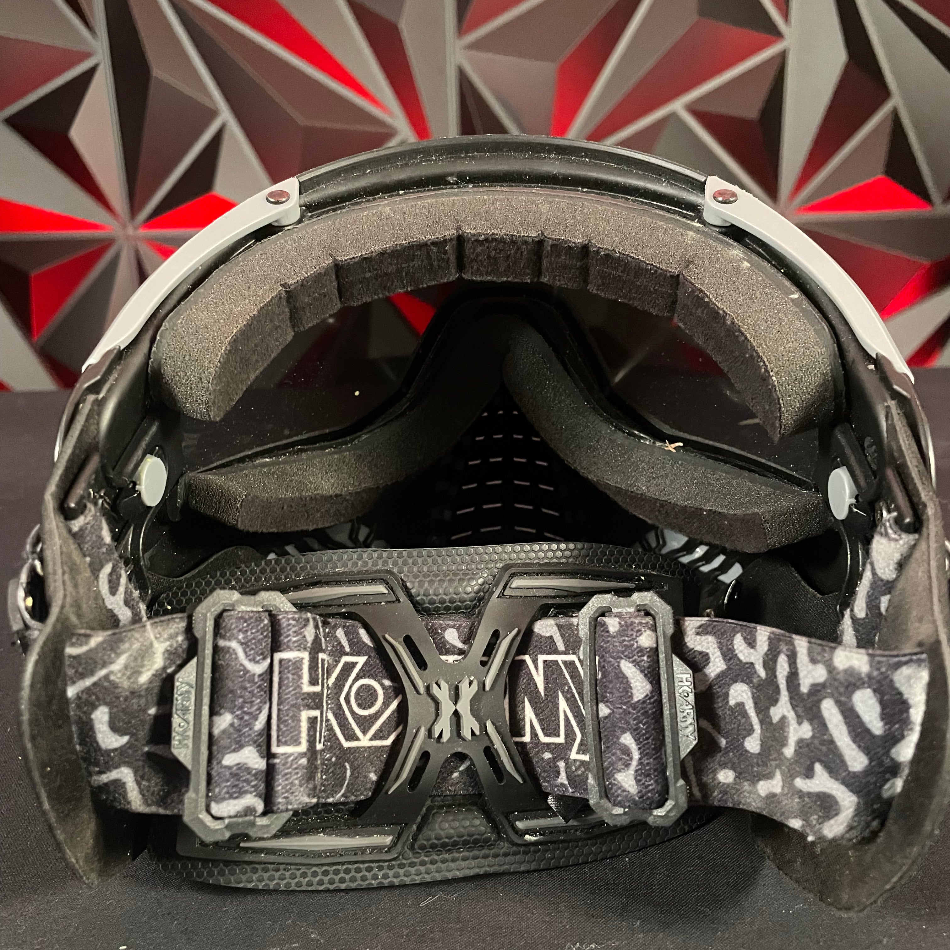 Used HK Army KLR Paintball Mask - Black/Grey w/ Silver Lens & Pro Pad