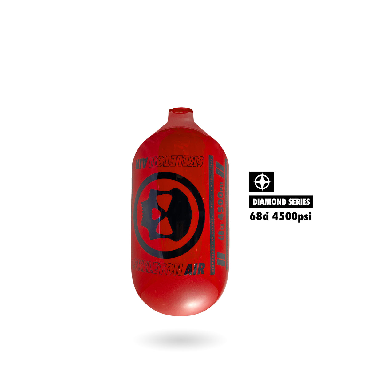 Infamous "DIAMOND SERIES" SKELETON AIR HYPERLIGHT AIR TANK - BOTTLE ONLY - 68/4500 Red/Black