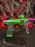 Used DLX Luxe X Paintball Marker - LE Green/Purple Splash w/Green ACP Tip