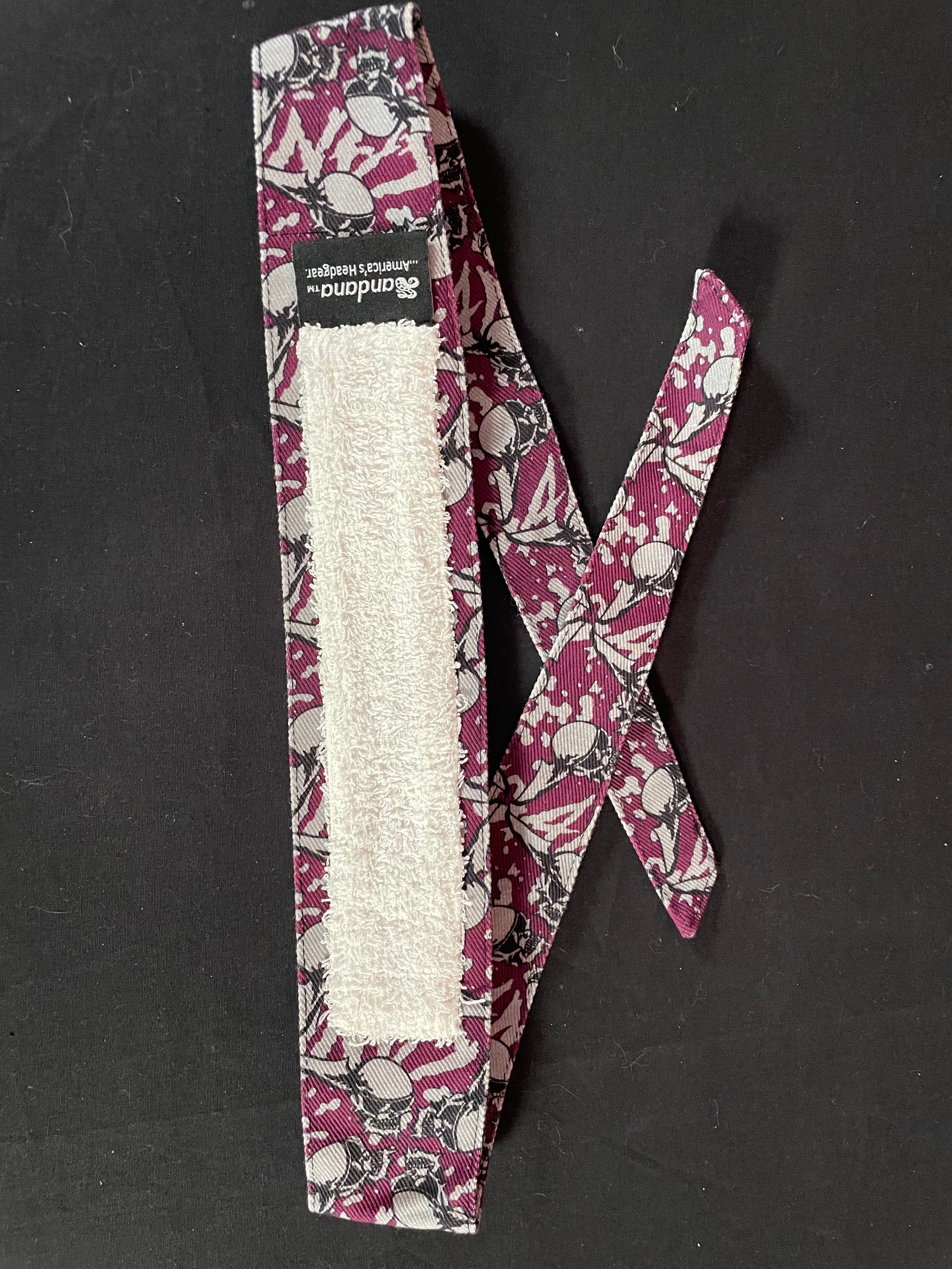 Used Sandana "Flying Skulls" Headband - Purple/Grey