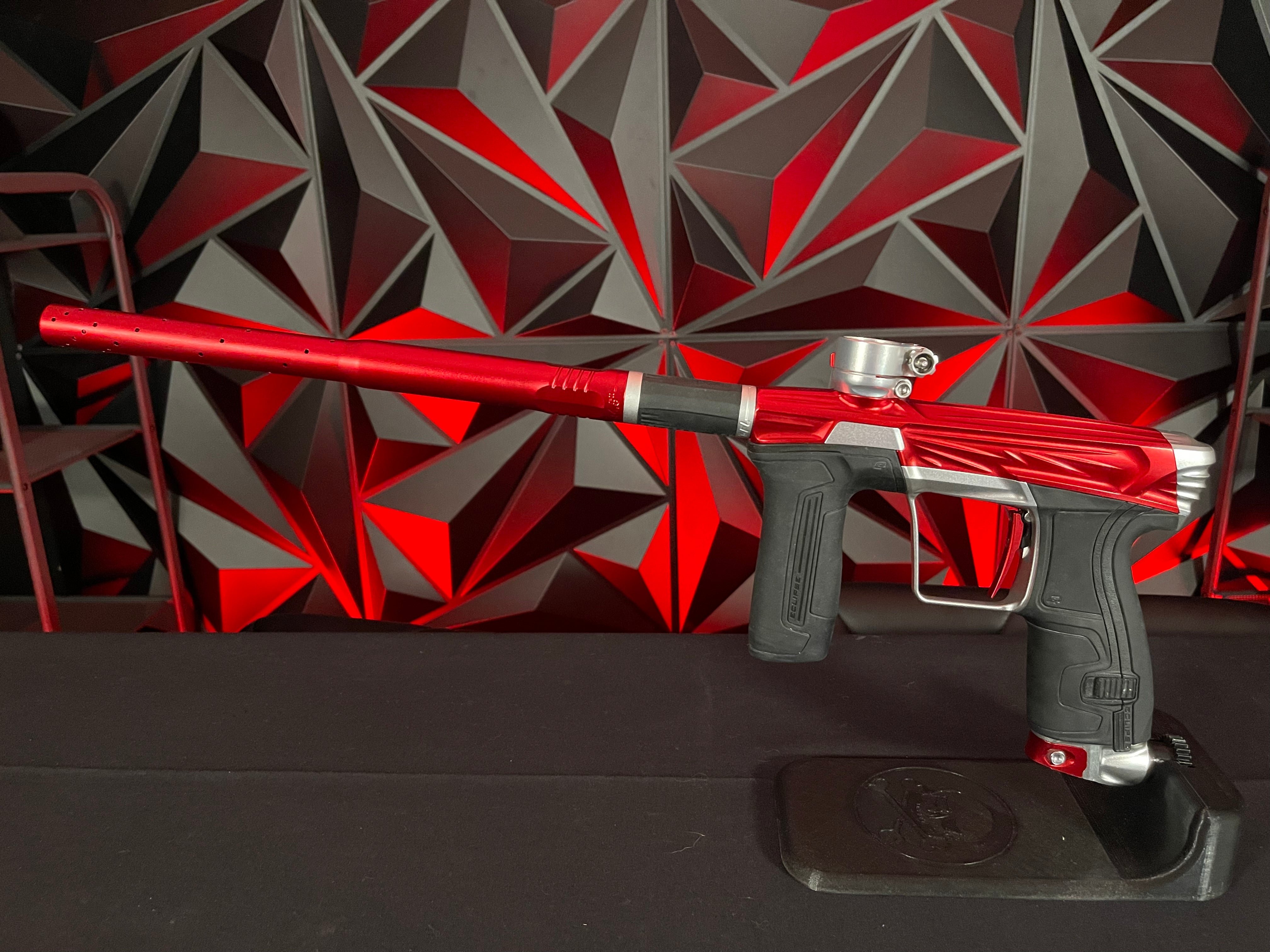 Used Planet Eclipse CS2 Project G Paintball Gun - Red/Silver w/3 FL Backs