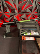 Used Planet Eclipse Gtek 180R Paintball Gun - Black w/Vyper Green Barrel Back & Infamous Deuce Trigger