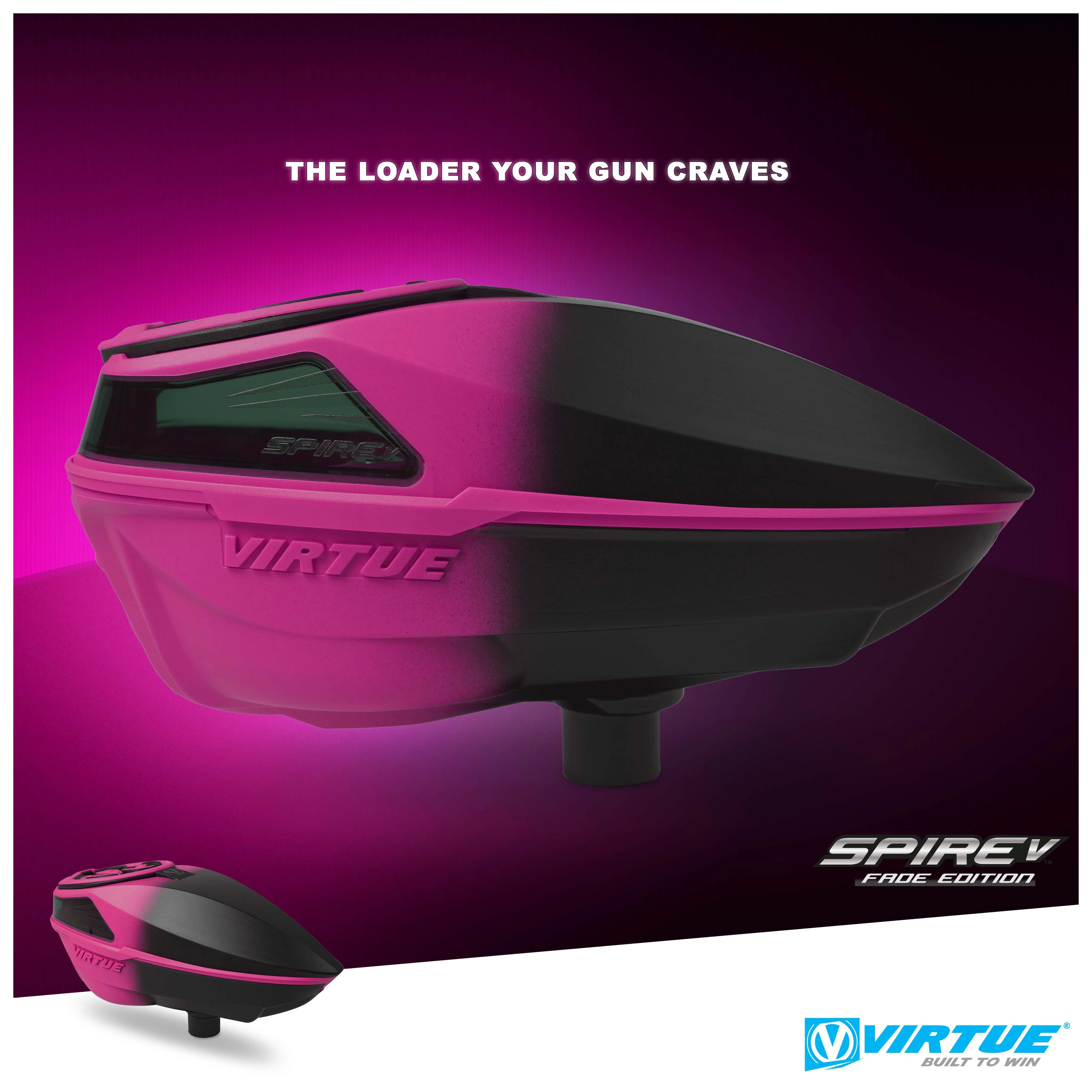 Virtue Spire 5 Paintball Loader - Pink Black Fade