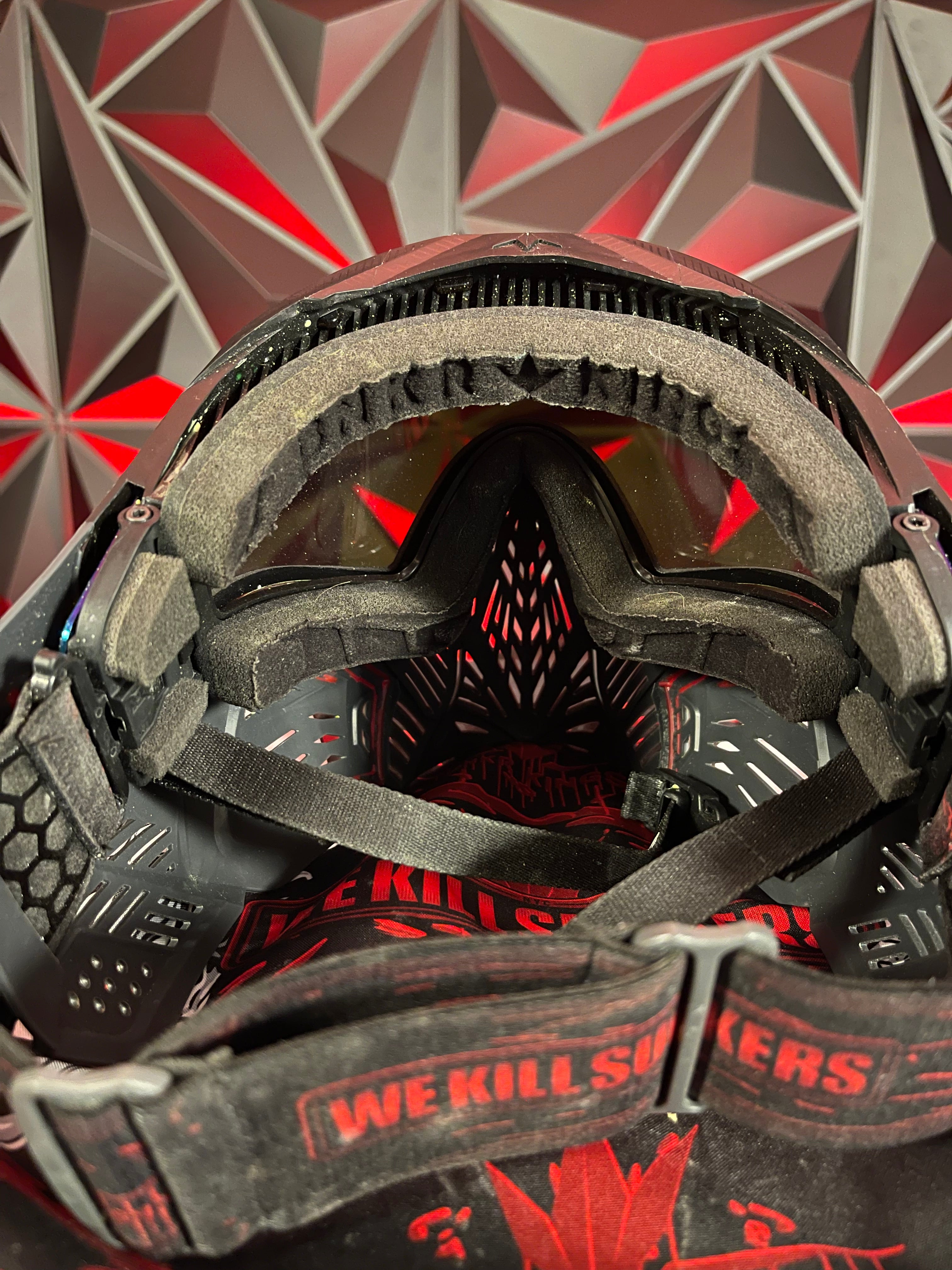 Used Bunker Kings CMD Paintball Mask Black Demon w/ Soft Goggle Bag