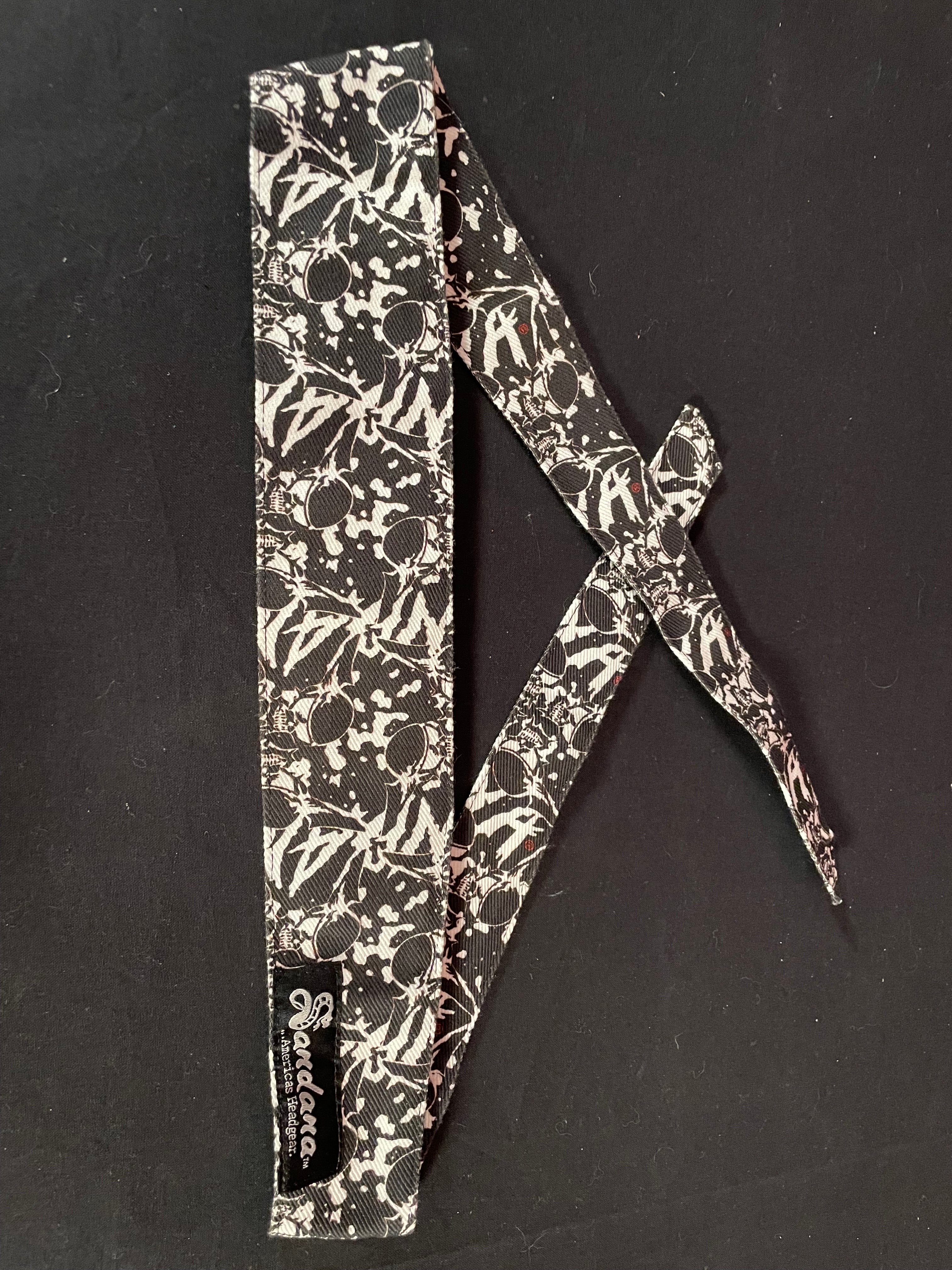 Used Sandana "Flying Skulls" Headband - Black/White