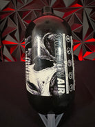 Used Infamous "Savage Skull" 80/4500 Paintball Tank - Black/White BOTTLE ONLY & Infamous Tank Case