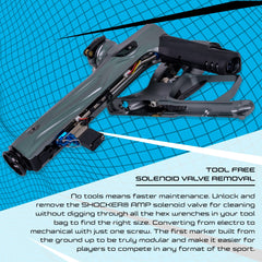 SP Shocker AMP Paintball Gun - Dust Brown / Polished Black