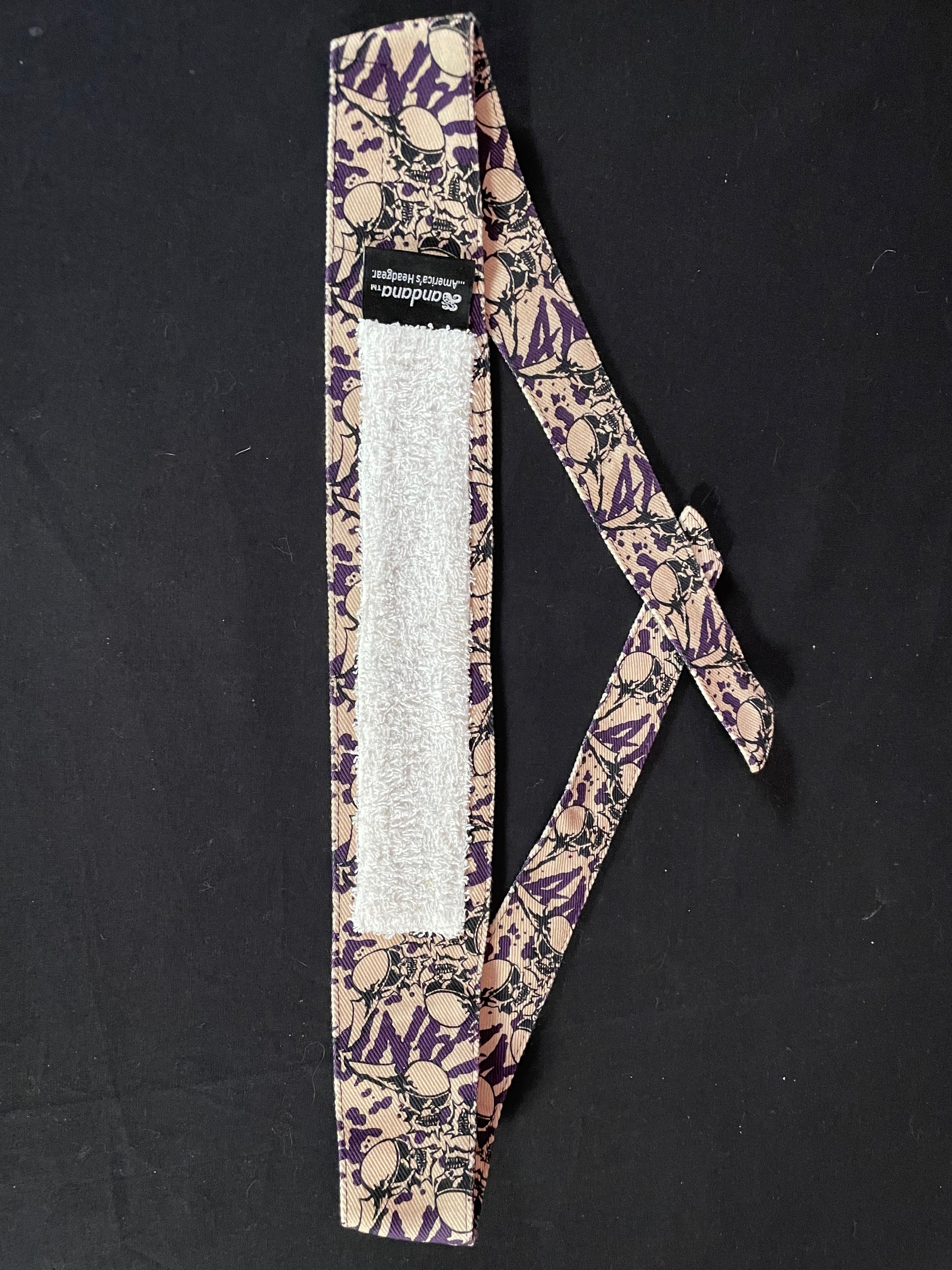 Used Sandana "Flying Skulls" Headband - Light Tan/Purple