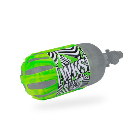 BNKR Bunker Kings Knuckle Butt Paintball Tank Cover - WKS Shred - Lime