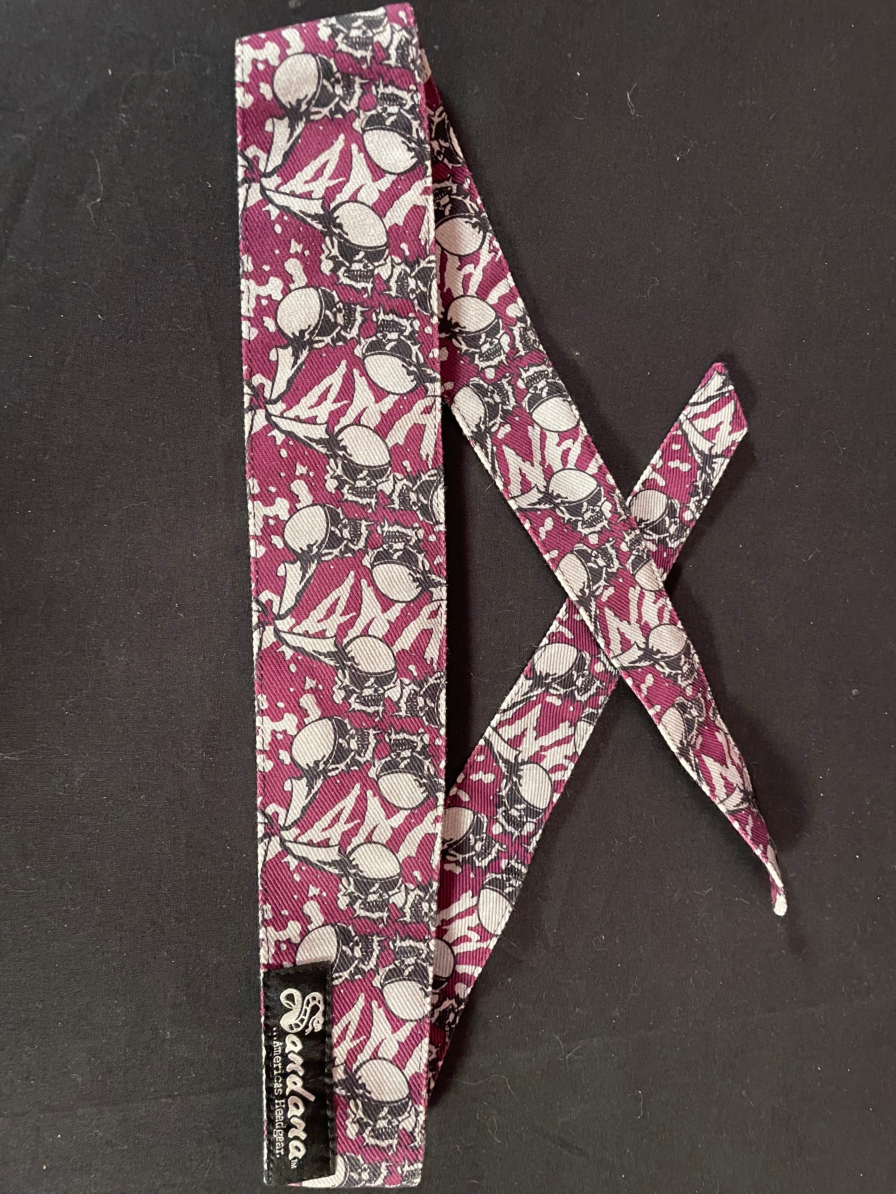 Used Sandana "Flying Skulls" Headband - Purple/Grey