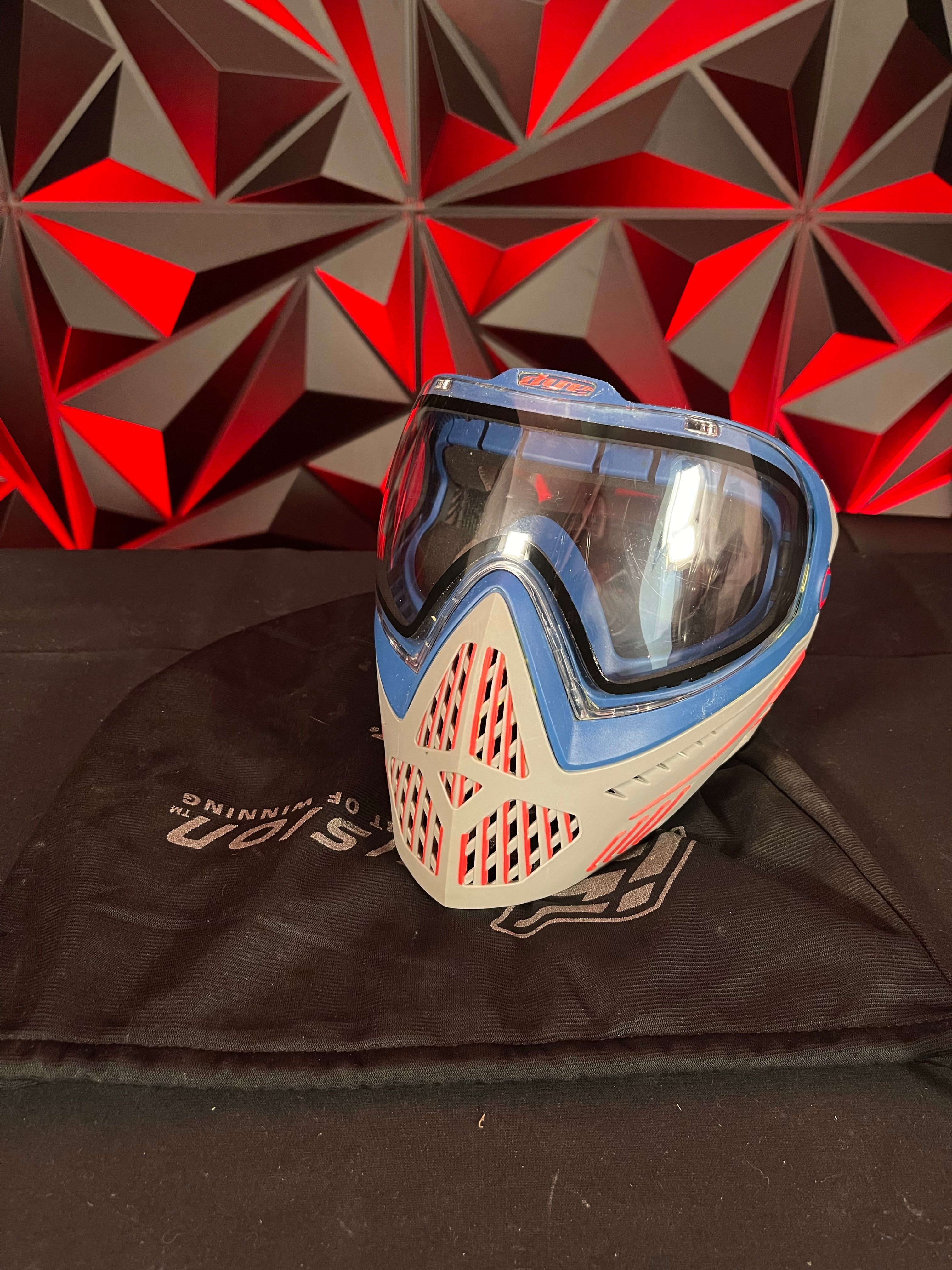 Used Dye i5 Paintball Goggle - Grey/Red w/Soft Goggle Bag