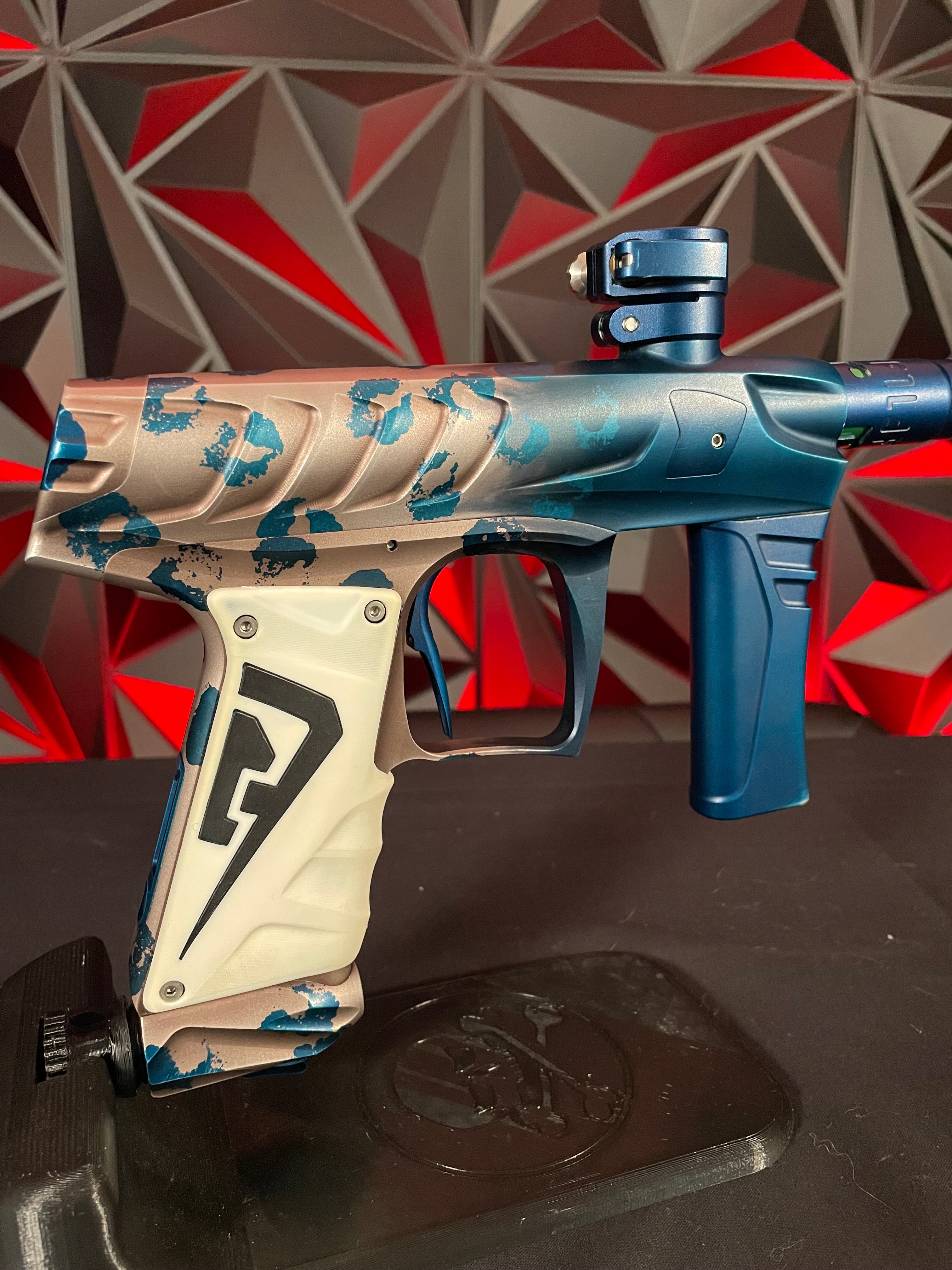 Field One Force Paintball Gun - Blake Yarber Blue Leopard Signature Series w/ Full Acculock Barrel Insert Kit (6 Inserts)