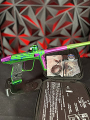 Used DLX Luxe X Paintball Marker - LE Green/Purple Splash w/Green ACP Tip