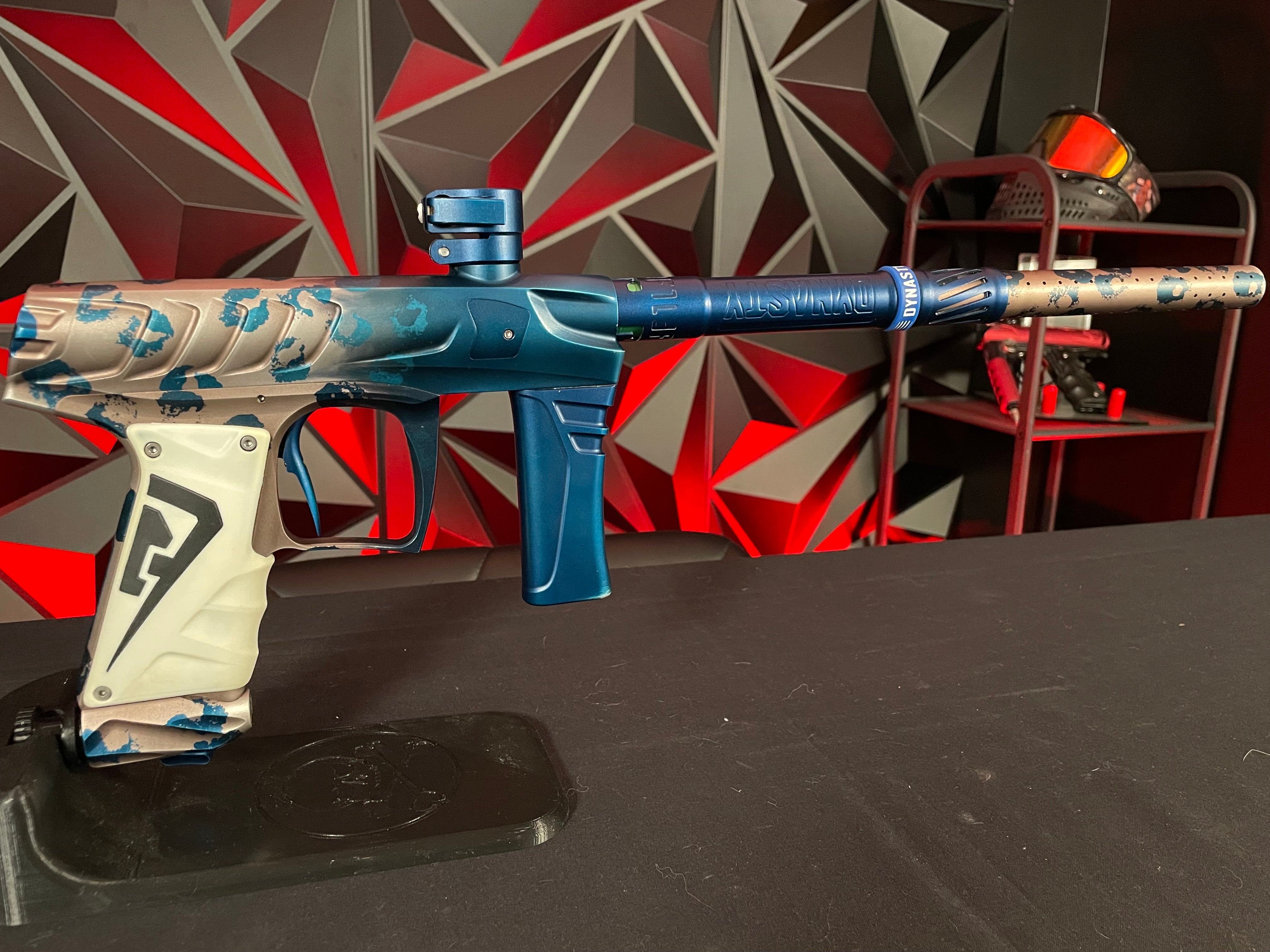 Field One Force Paintball Gun - Blake Yarber Blue Leopard Signature Series w/ Full Acculock Barrel Insert Kit (6 Inserts)