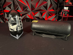 Used Infamous "Savage Skull" 80/4500 Paintball Tank - Black/White BOTTLE ONLY & Infamous Tank Case