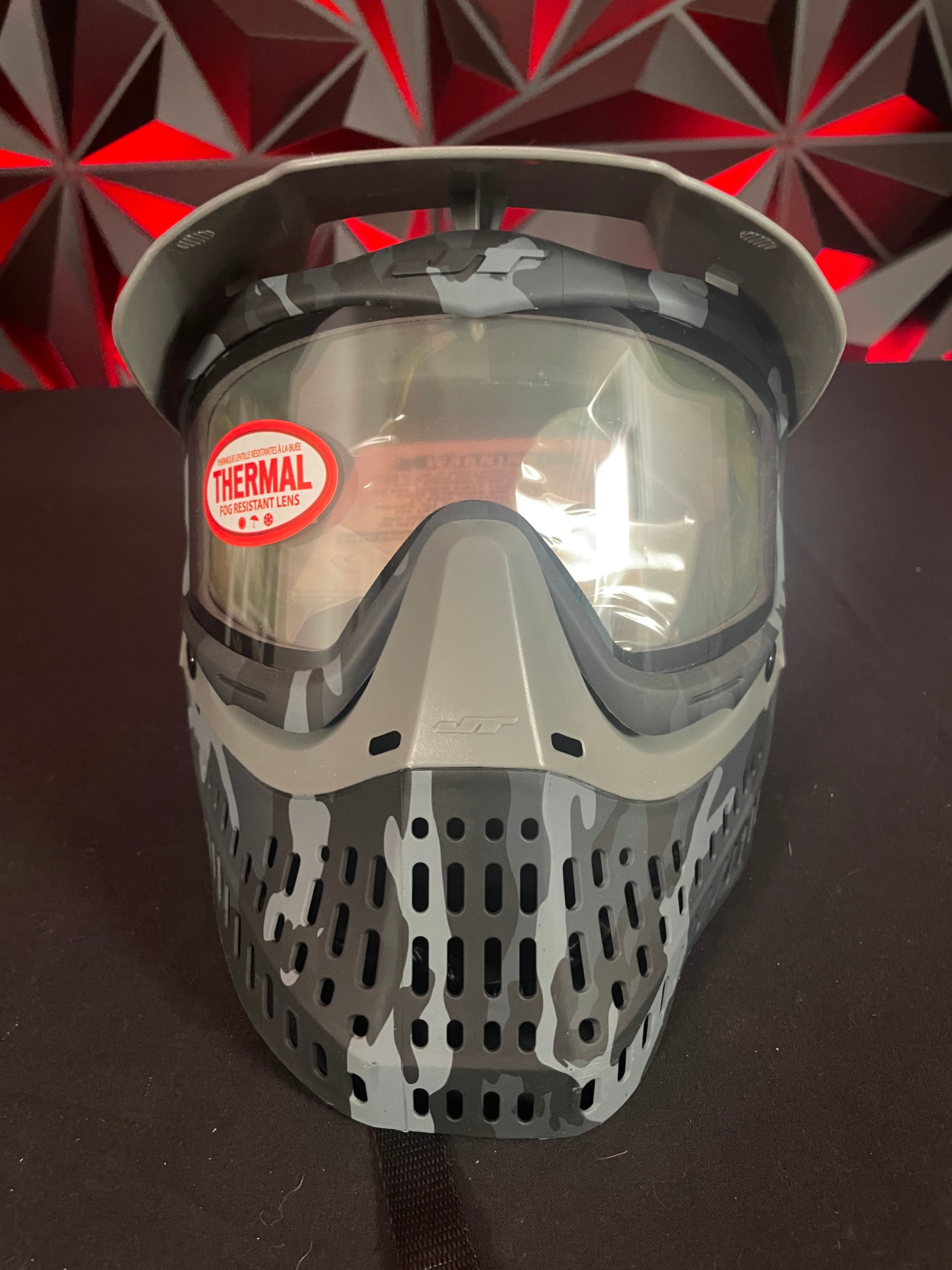 Used JT Proflex SE Paintball Mask -Dark Urban Camo w/Chrome and Clear Lens