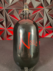 Used Ninja SL2 68/4500 Paintball Tank - Black/Red w/ ProV2 Regulator & Infamous Tank Case